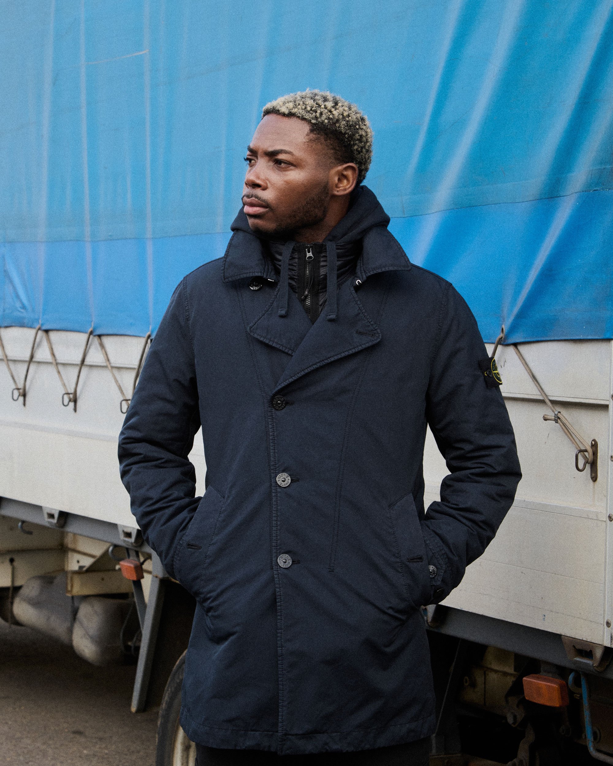 Stone Island Men's Trench Jacket Zwart 811542149-A0020 | FOOTDISTRICT