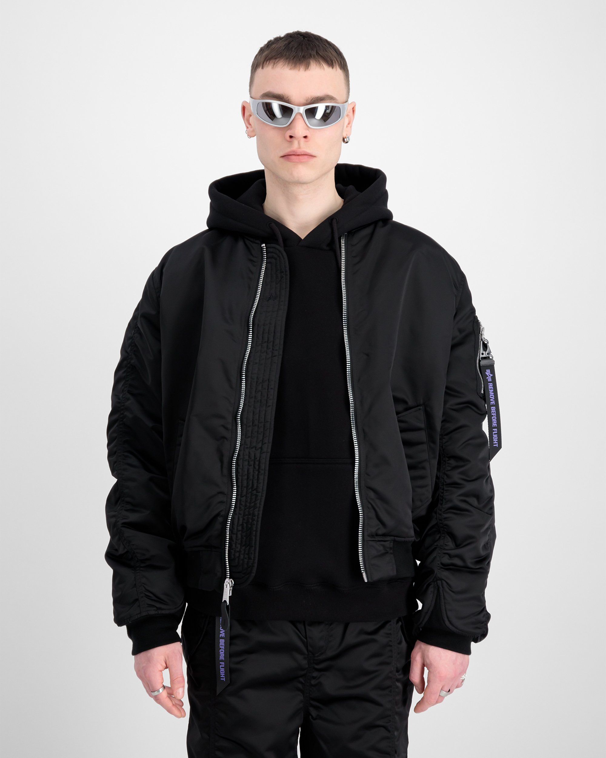 Alpha Industries MA-1 Unisex UV Bomber Jacket Black 146115UV-03 |  FOOTDISTRICT