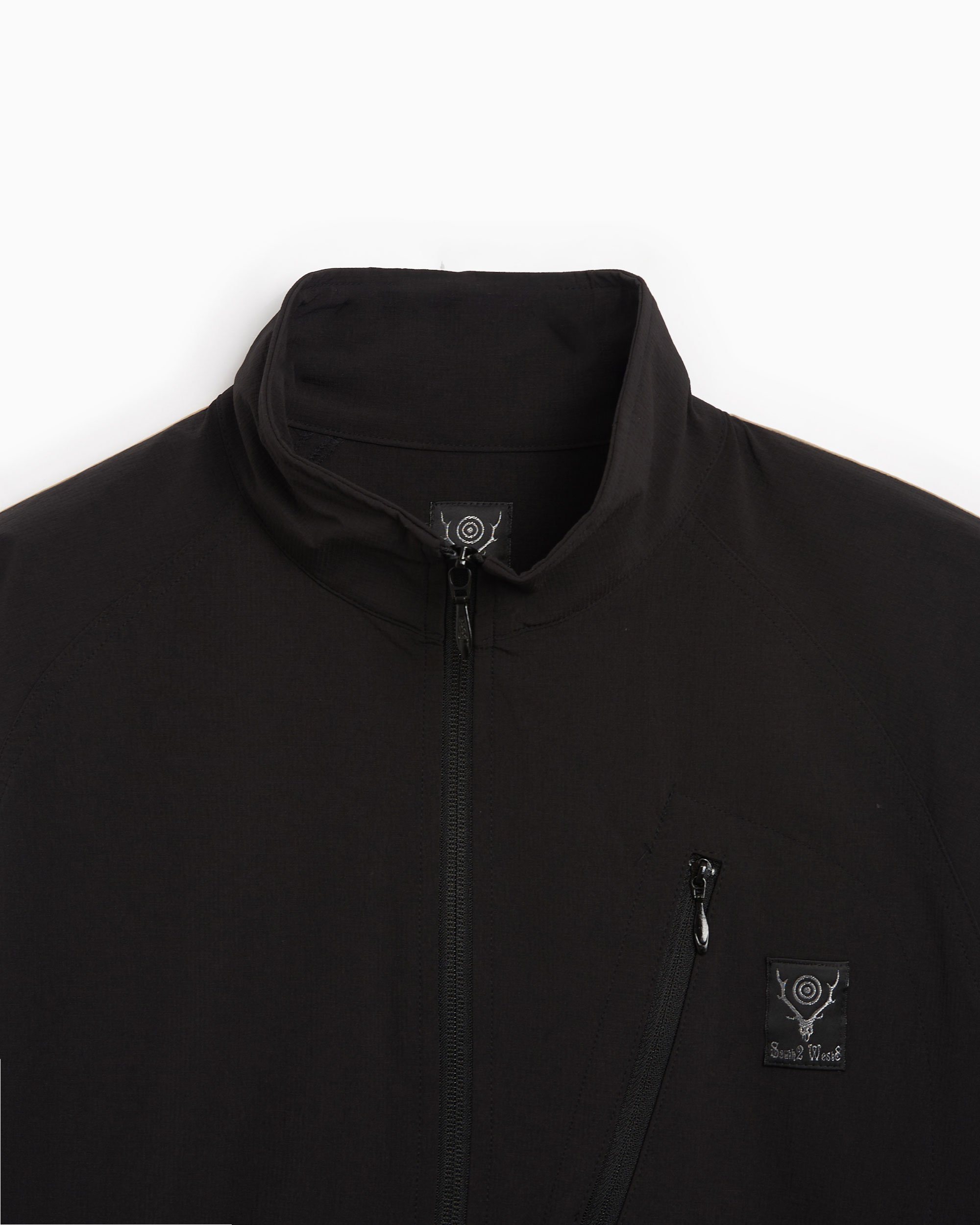 South2 West8 Men's Zipped Trail Short Sleeve Shirt Black