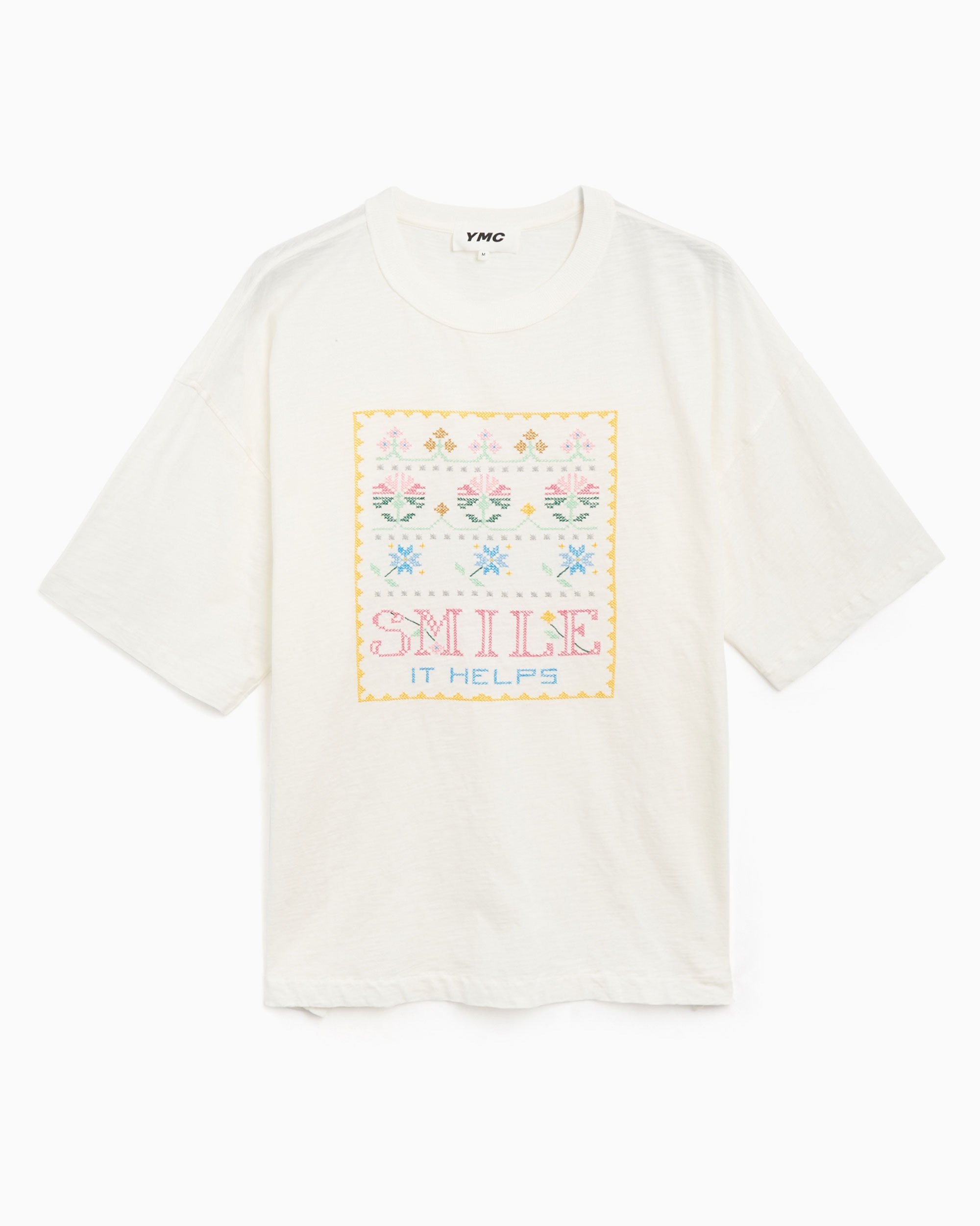 YMC Smile Men's T-Shirt White P6WAJ-WHITE | FOOTDISTRICT