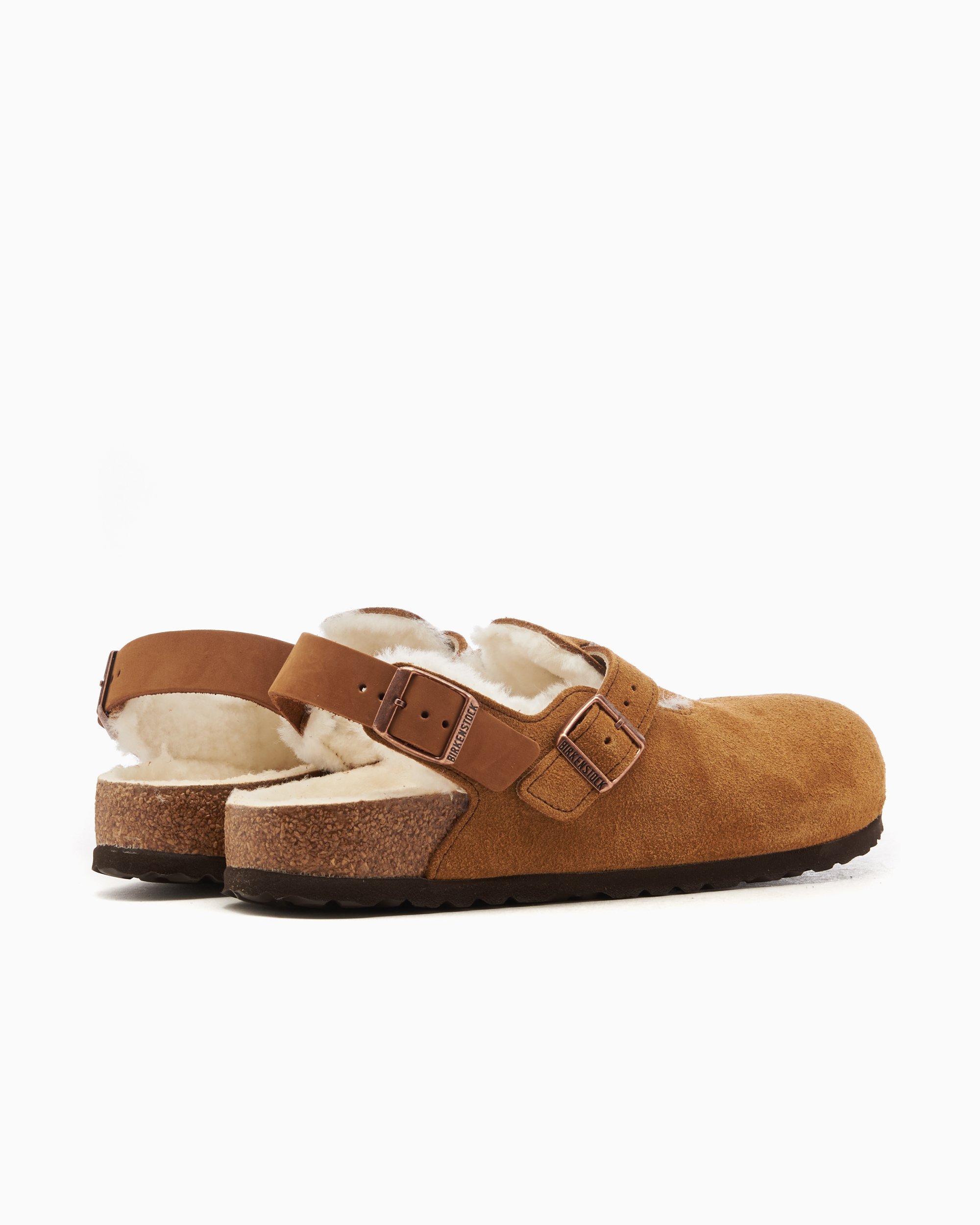 BIRKENSTOCK Tokio Inside Shearling Suede Leather Regular Brown 1028374 |  FOOTDISTRICT
