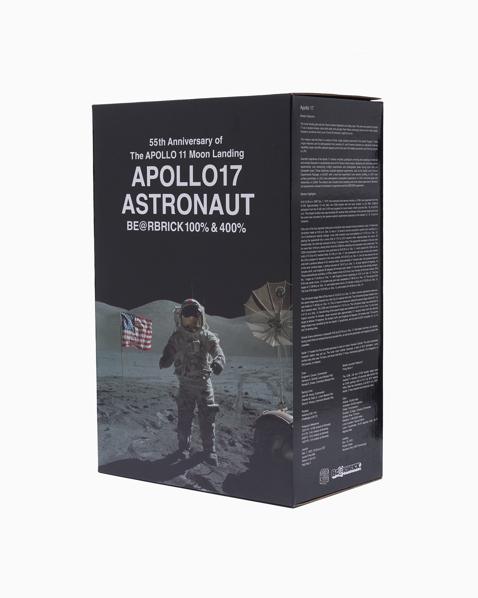 MEDICOM BEARBRICK 100% 400% APOLLO 17 ASTRONAUT Multi | BSTN