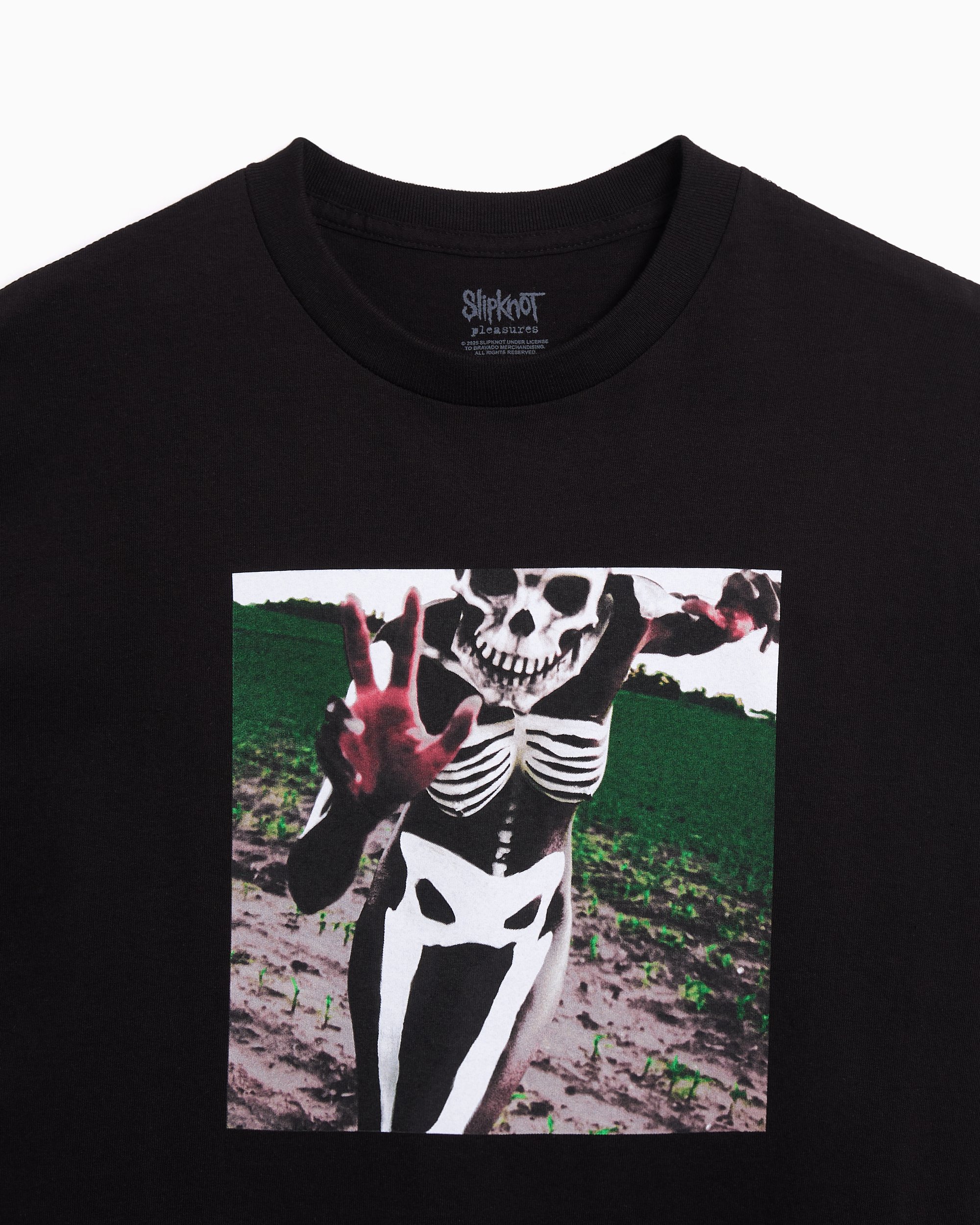 Pleasures x Slipknot Skeleton Men's T-Shirt Black P25SK017