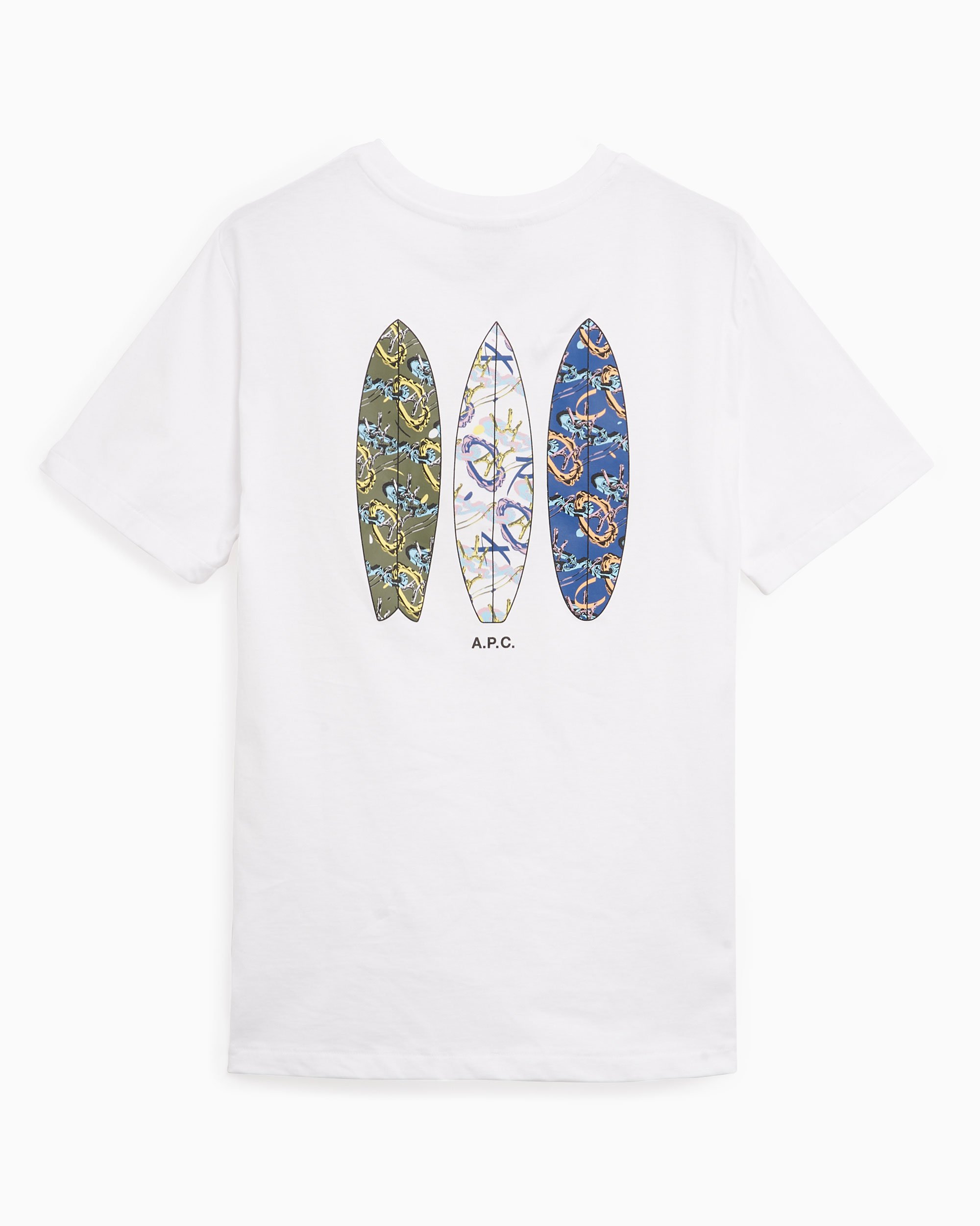 A.P.C. Wave Men's T-Shirt White COBQX-H26365-AAB | FOOTDISTRICT