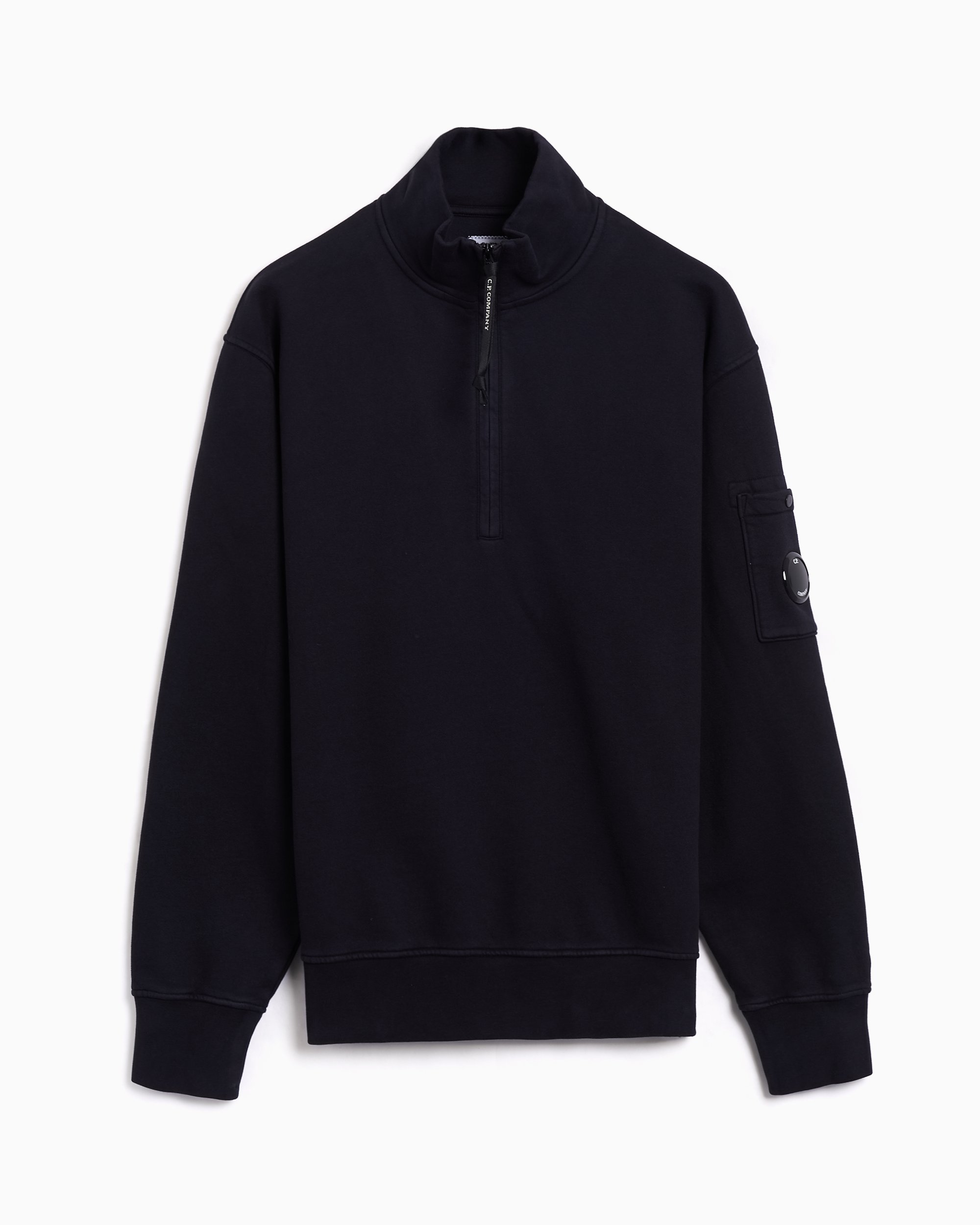 CP Company Men's Half Zip Sweatshirt Blue 19CMSS142A006372G