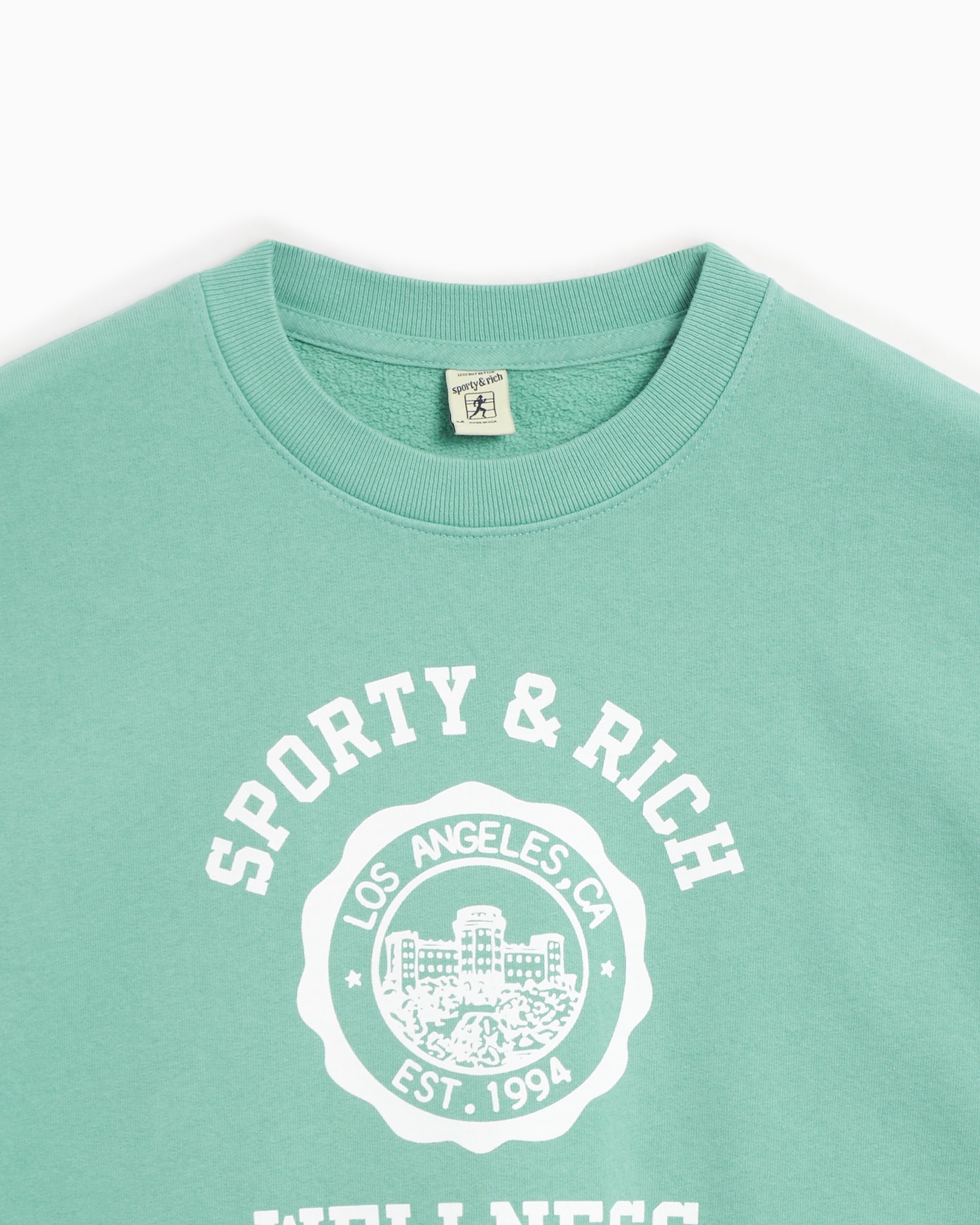 Sporty & Rich logo-print Cotton Sweatshirt | Green | FARFETCH NO