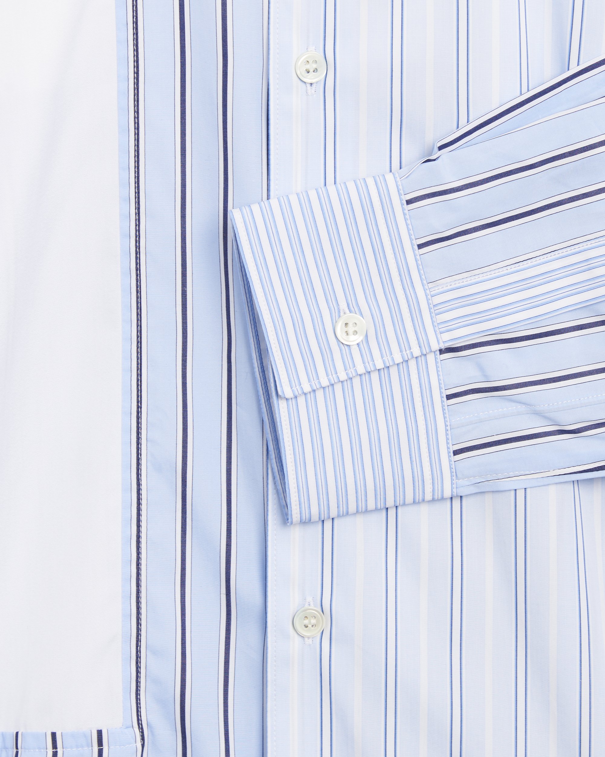 Comme Des Garcons Shirt Men s Cotton Stripe Poplin Shirt Blue White FM B032 S24 1 FOOTDISTRICT