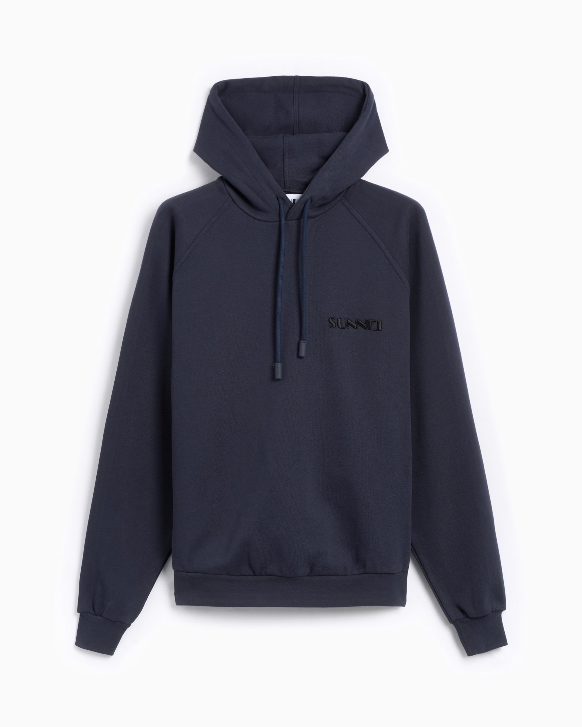 Sunnei Small Logo Embroidered Unisex Hoodie Blue PRTWXJER008