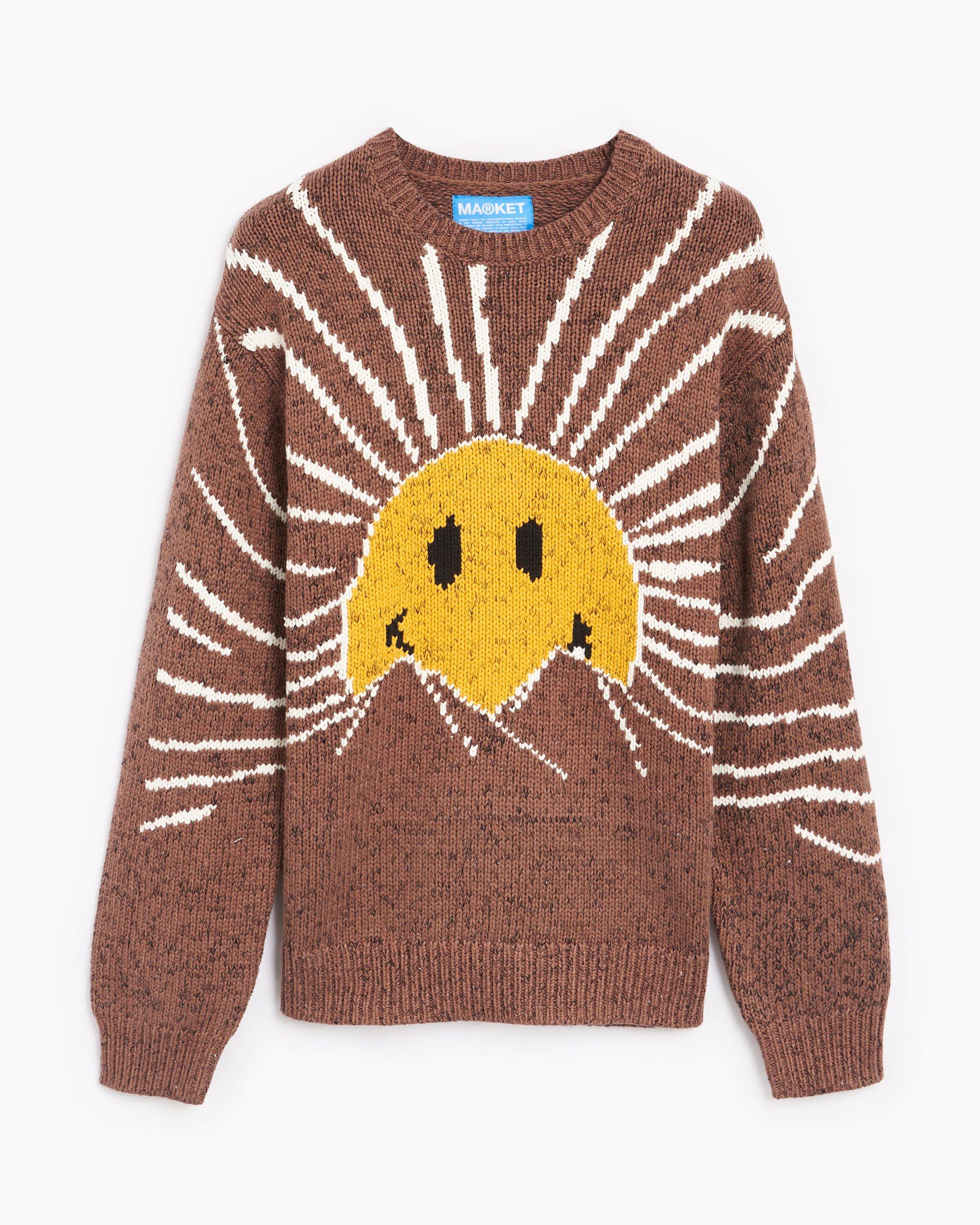 MARKET Smiley Sunrise Men s Sweater Braun 379000063 1065 FOOTDISTRICT