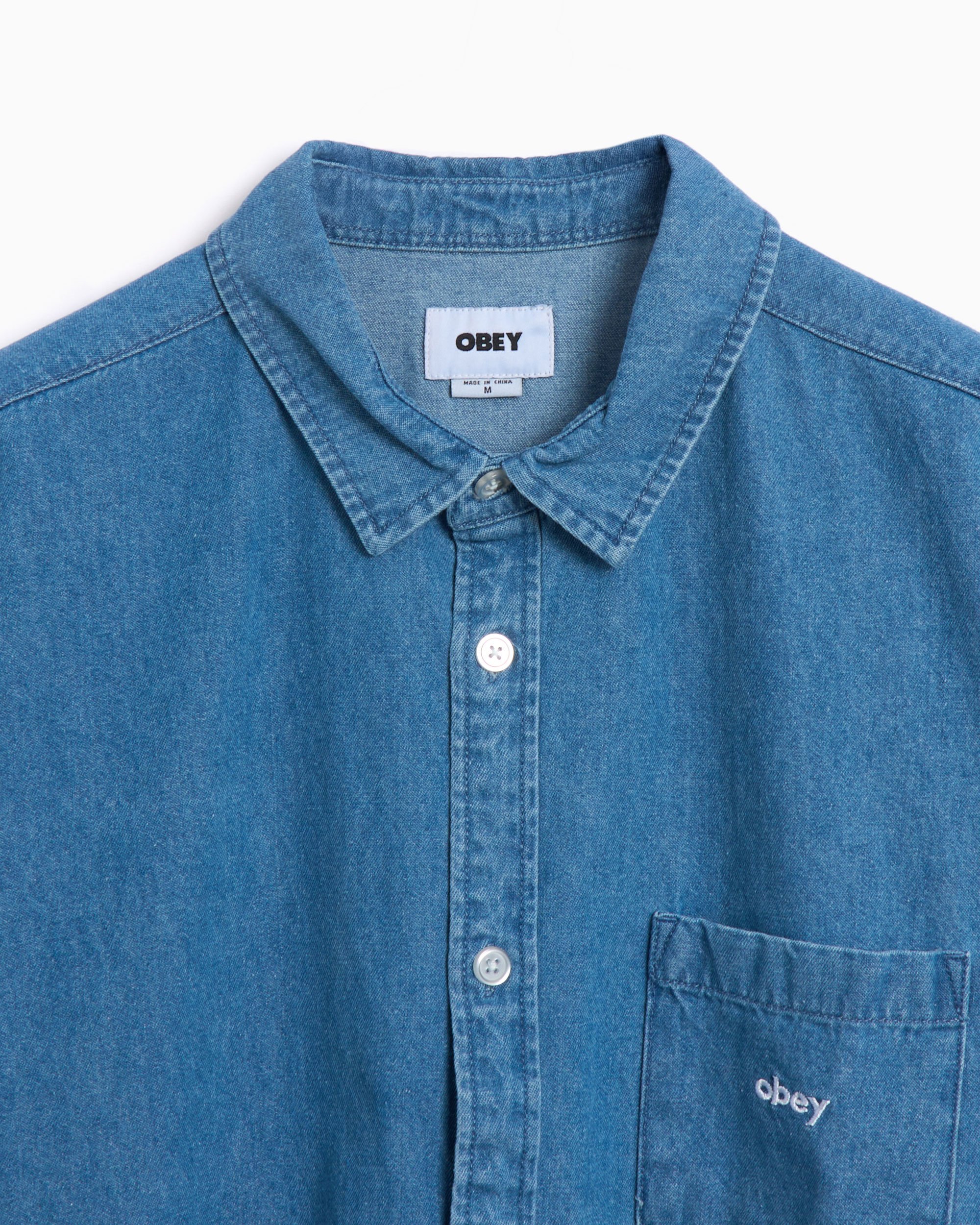 OBEY Clothing Bigwig Men's Denim Shirt Blue 181210425-LIN