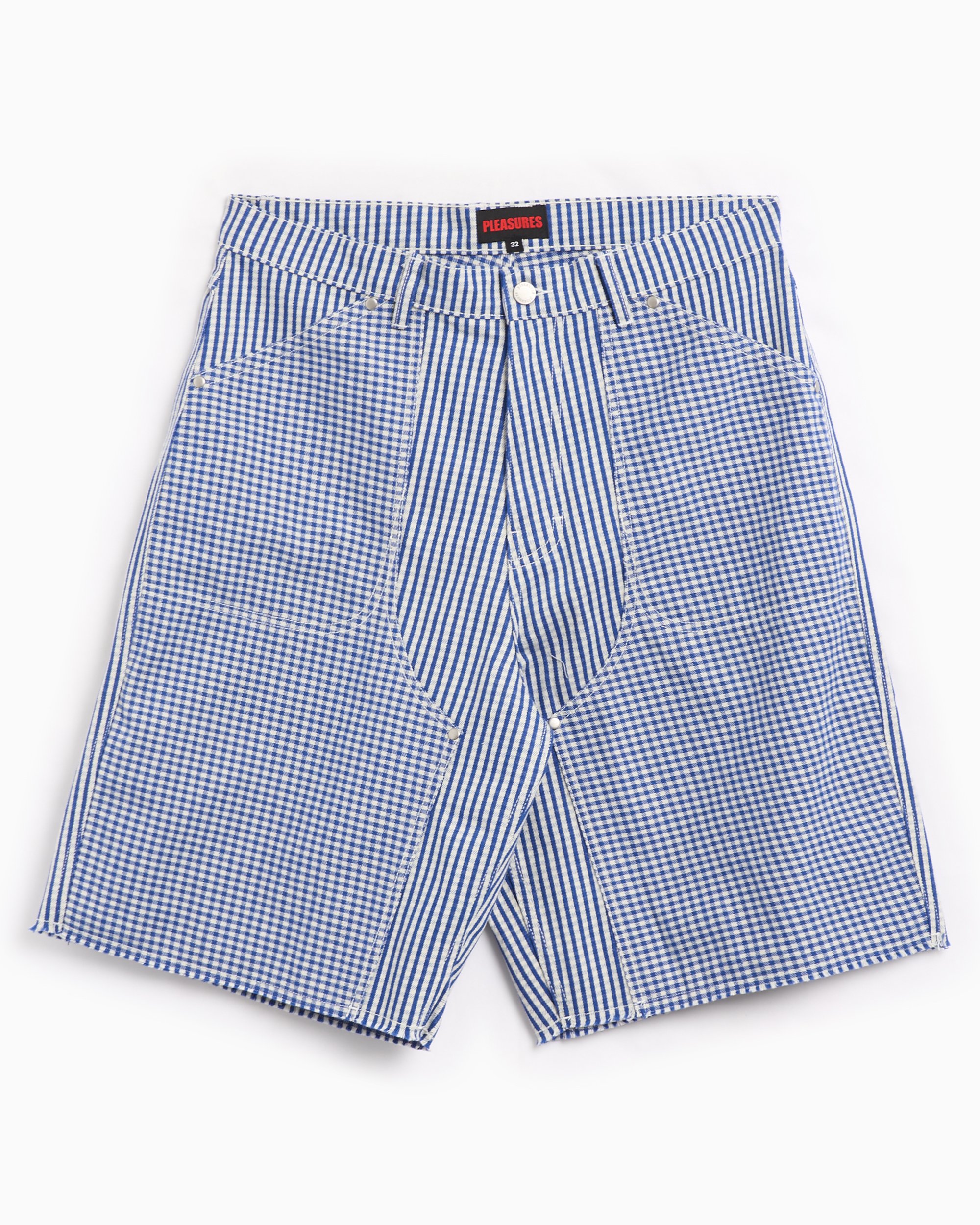 Pleasures Ultra Men s Plaid Shorts Blue P24SU034 BLUE FOOTDISTRICT