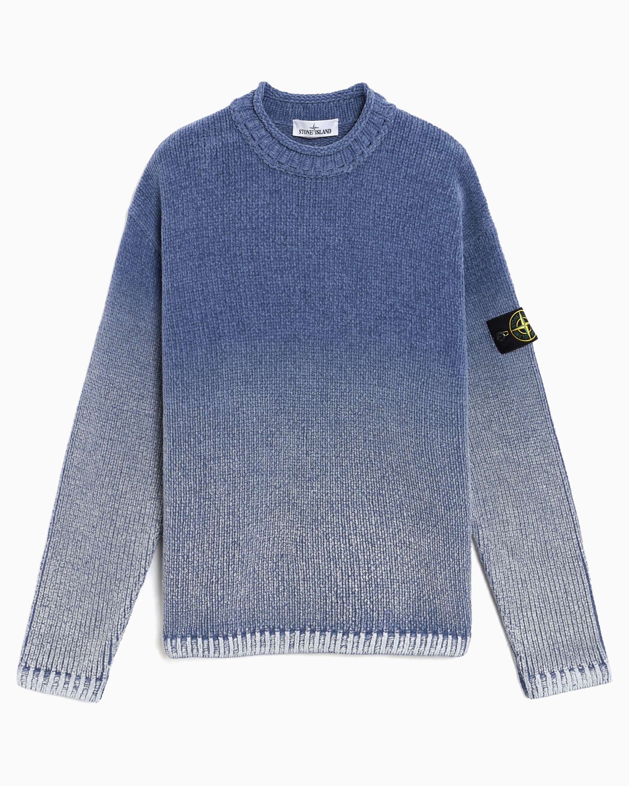 Stone Island Chenille Degradé Oversize Men's Sweater Blue