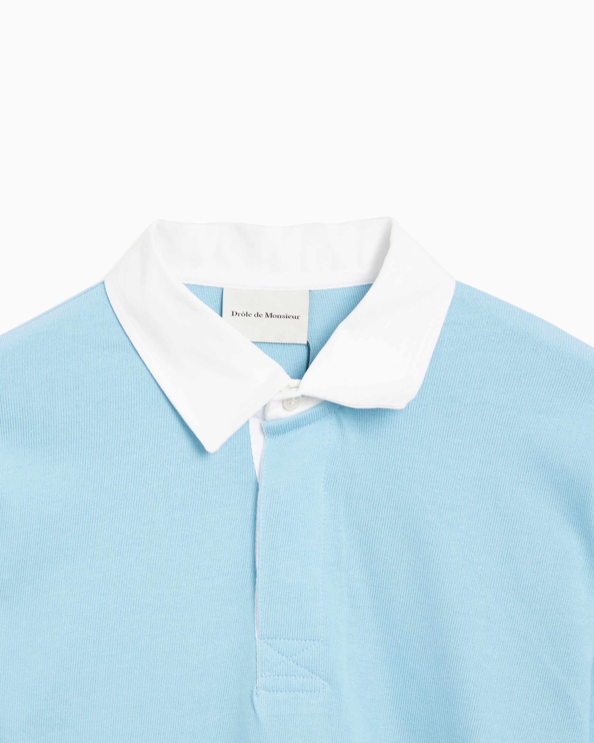 Drôle de Monsieur Drôle Men's Long Sleeve Polo Blue, White PL126-CO058-BE |  FOOTDISTRICT