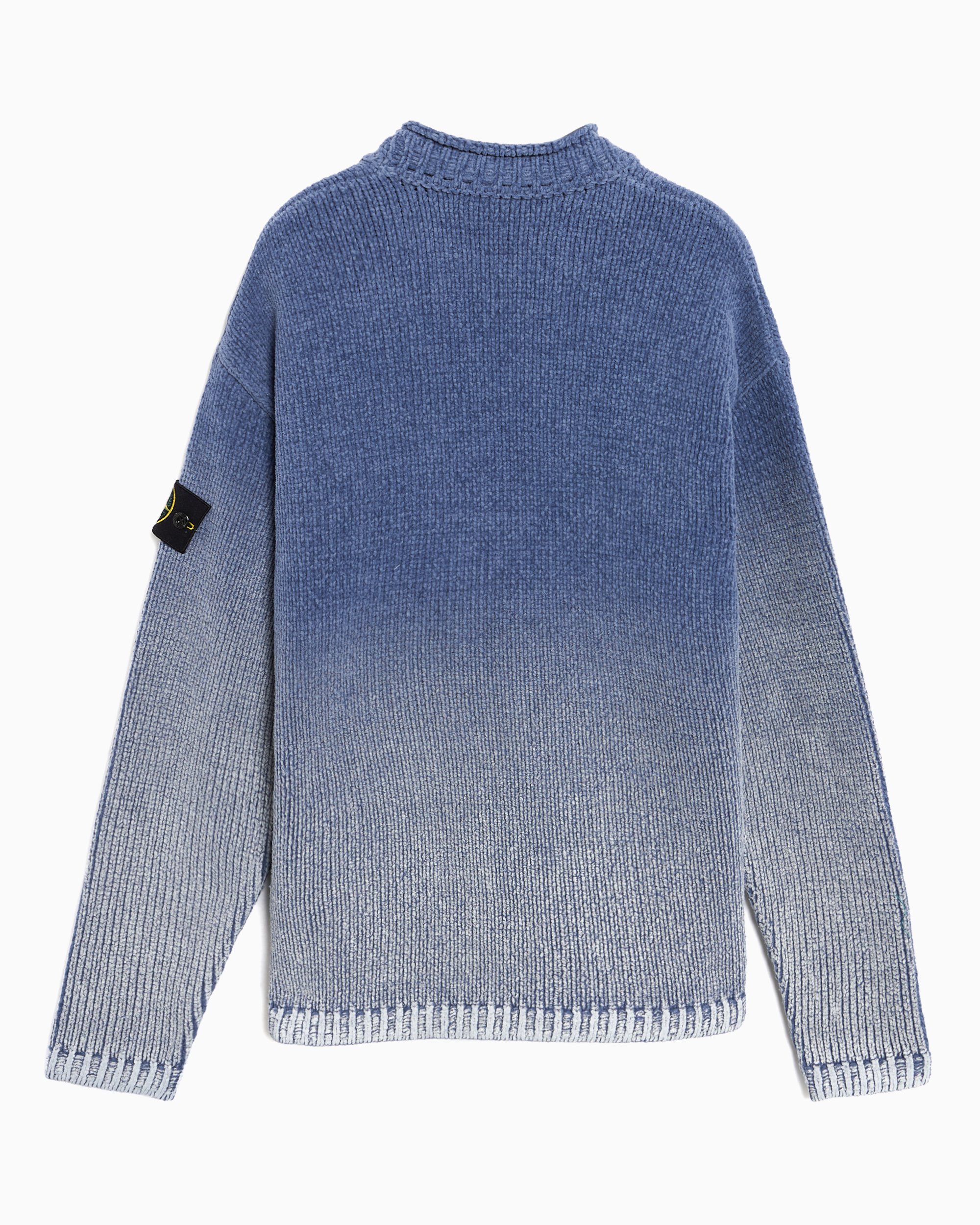 Stone Island Chenille Degradé Oversize Men's Sweater Blue