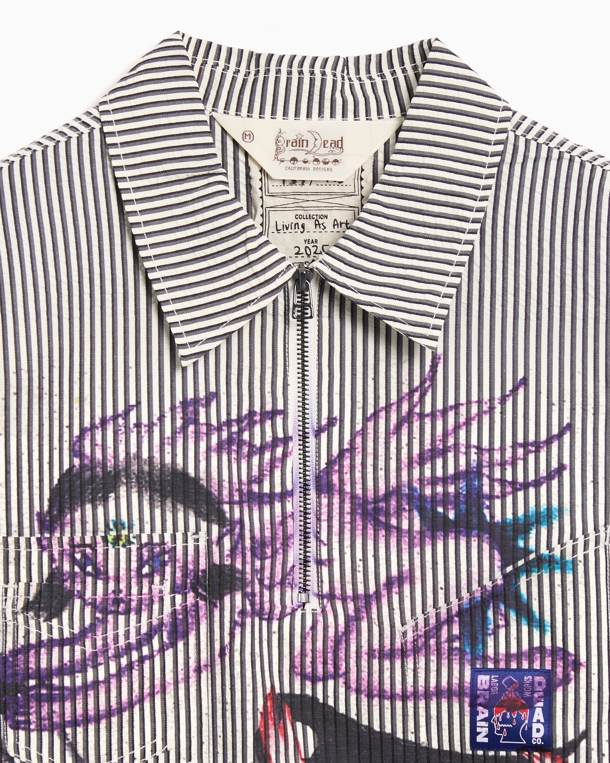 Brain Dead Angel Graphic Half Zipper Men's Shirt Multi