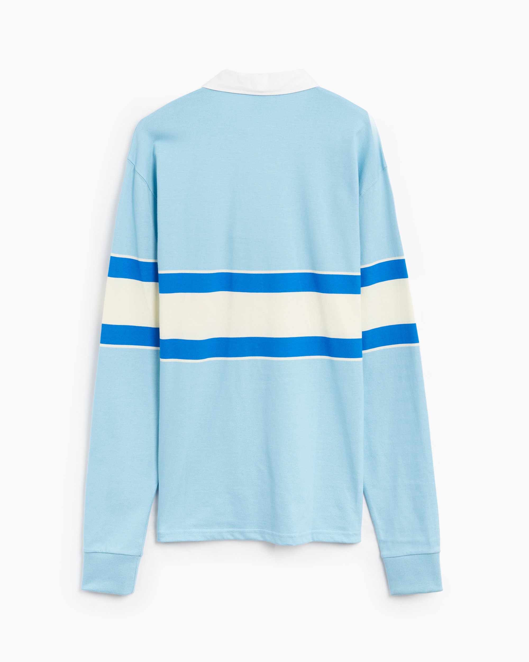 Drôle de Monsieur Drôle Men's Long Sleeve Polo Blue, White PL126-CO058-BE |  FOOTDISTRICT