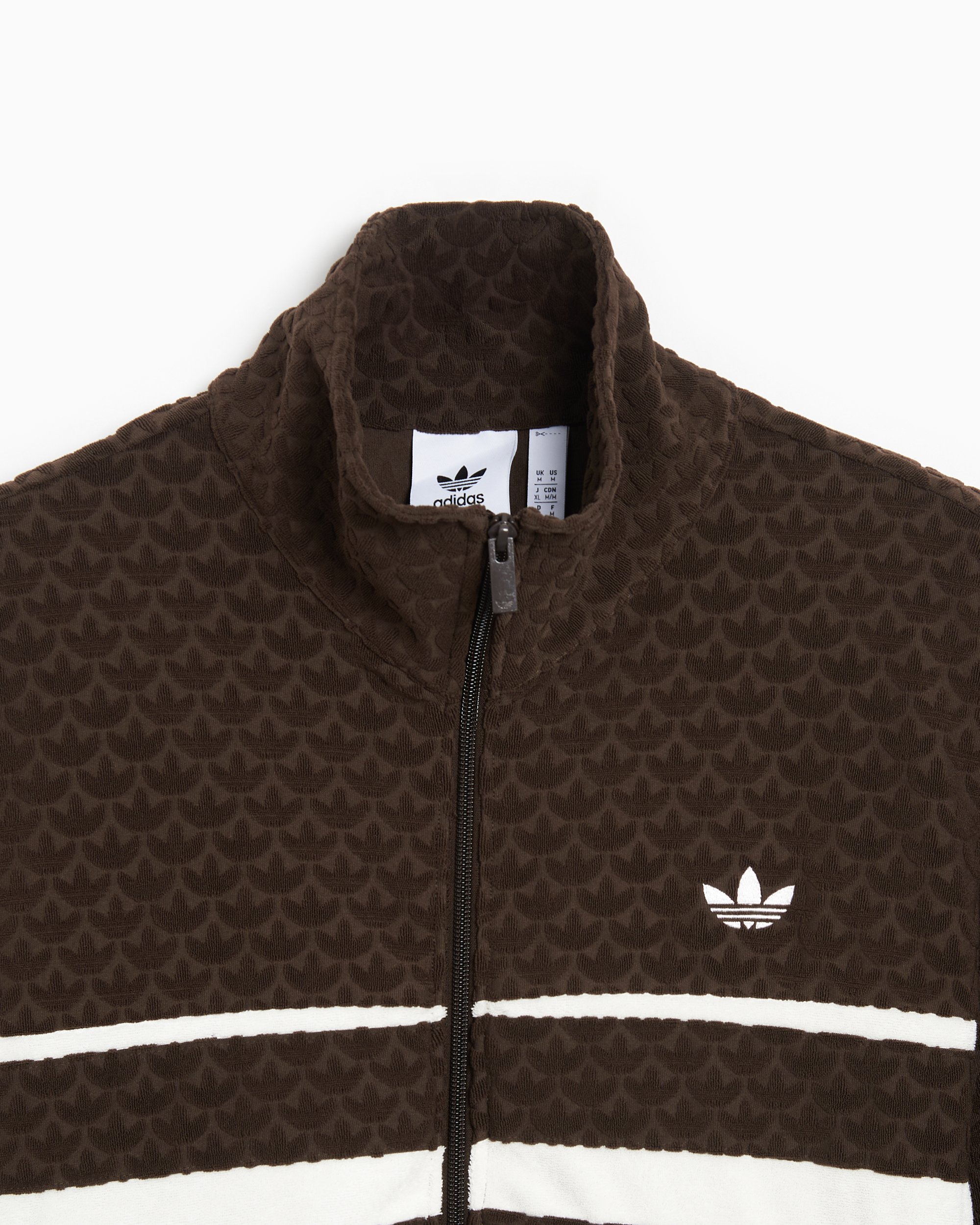 adidas Originals Q12 Men s Monogram Track Jacket Brown JP4419 FOOTDISTRICT