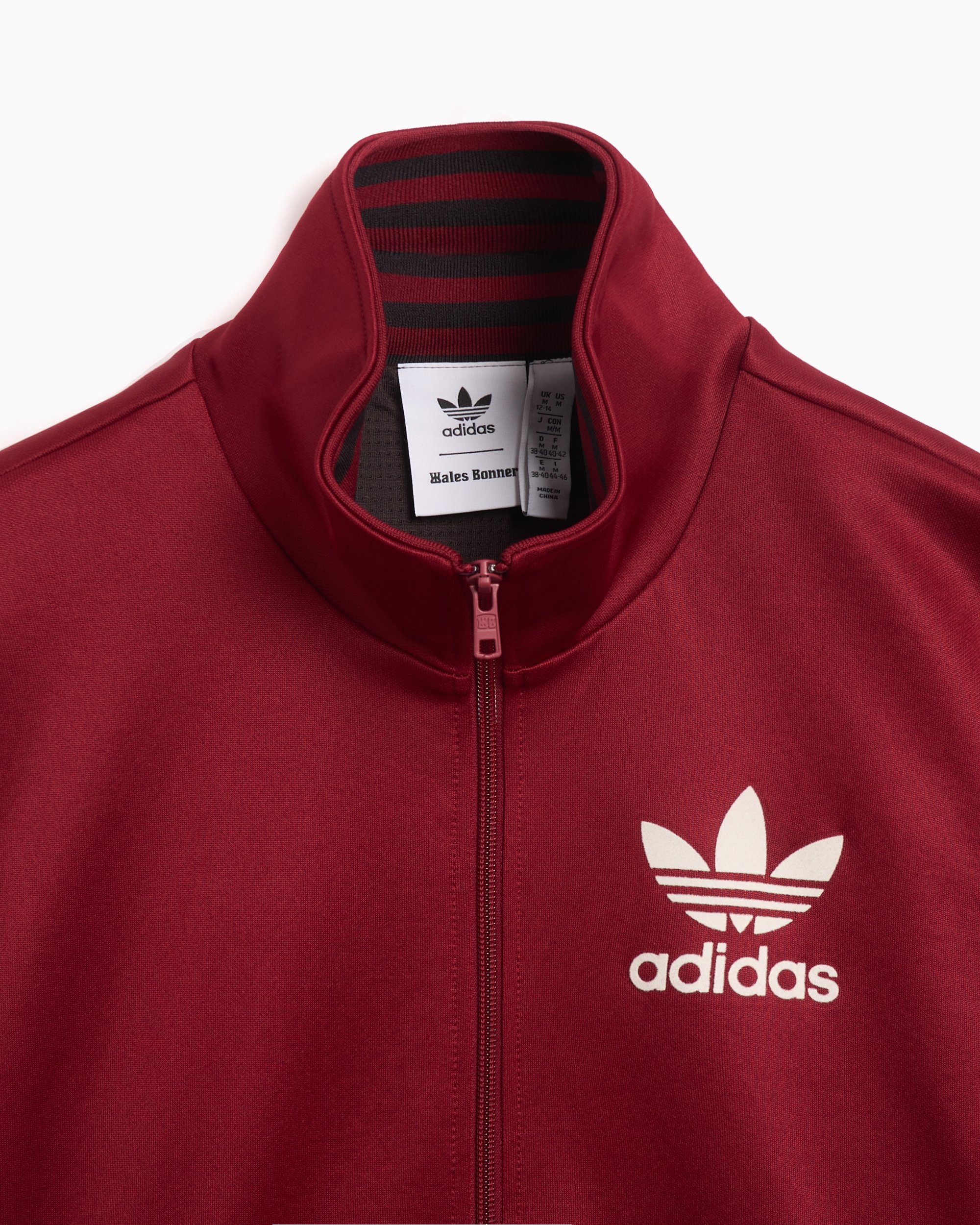 adidas Originals x Wales Bonner Women s Track Jacket Burgunder JJ2933 FOOTDISTRICT