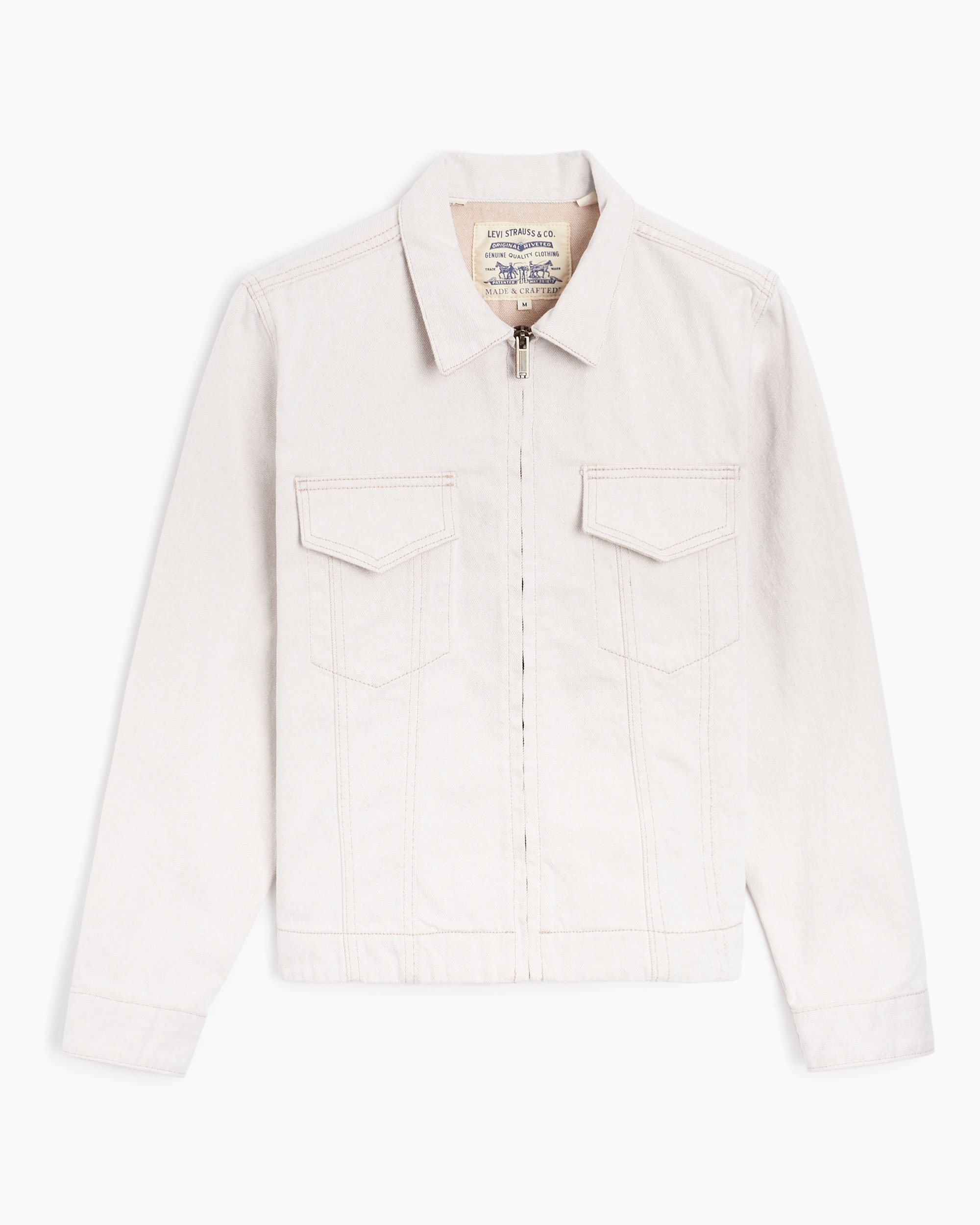Levis Made Crafted Women s Slim Trucker Jacket Beige A2111 0001
