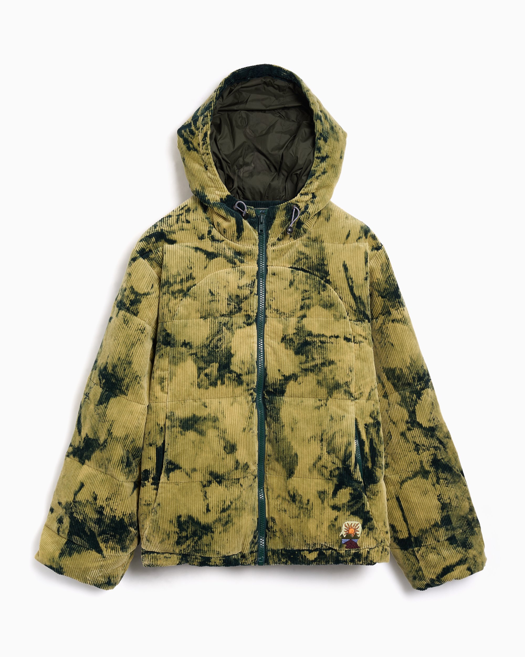 Brain Dead Bleach Dyed Dimension Men's Down Jacket Tie-Dye, Yellow