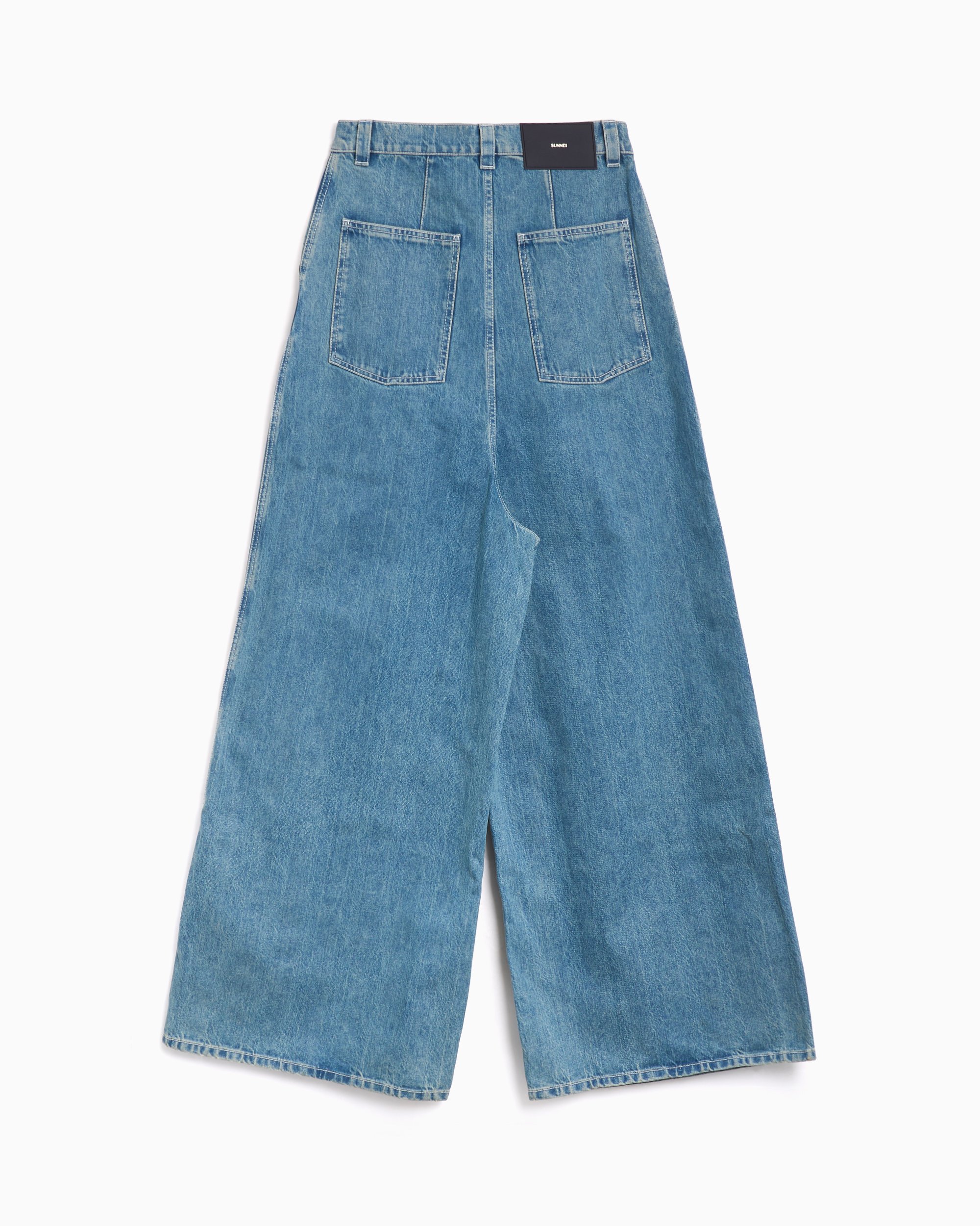 Sunnei Extra Over Unisex Pants Relaxed Unisex Wide Leg Jeans Blue