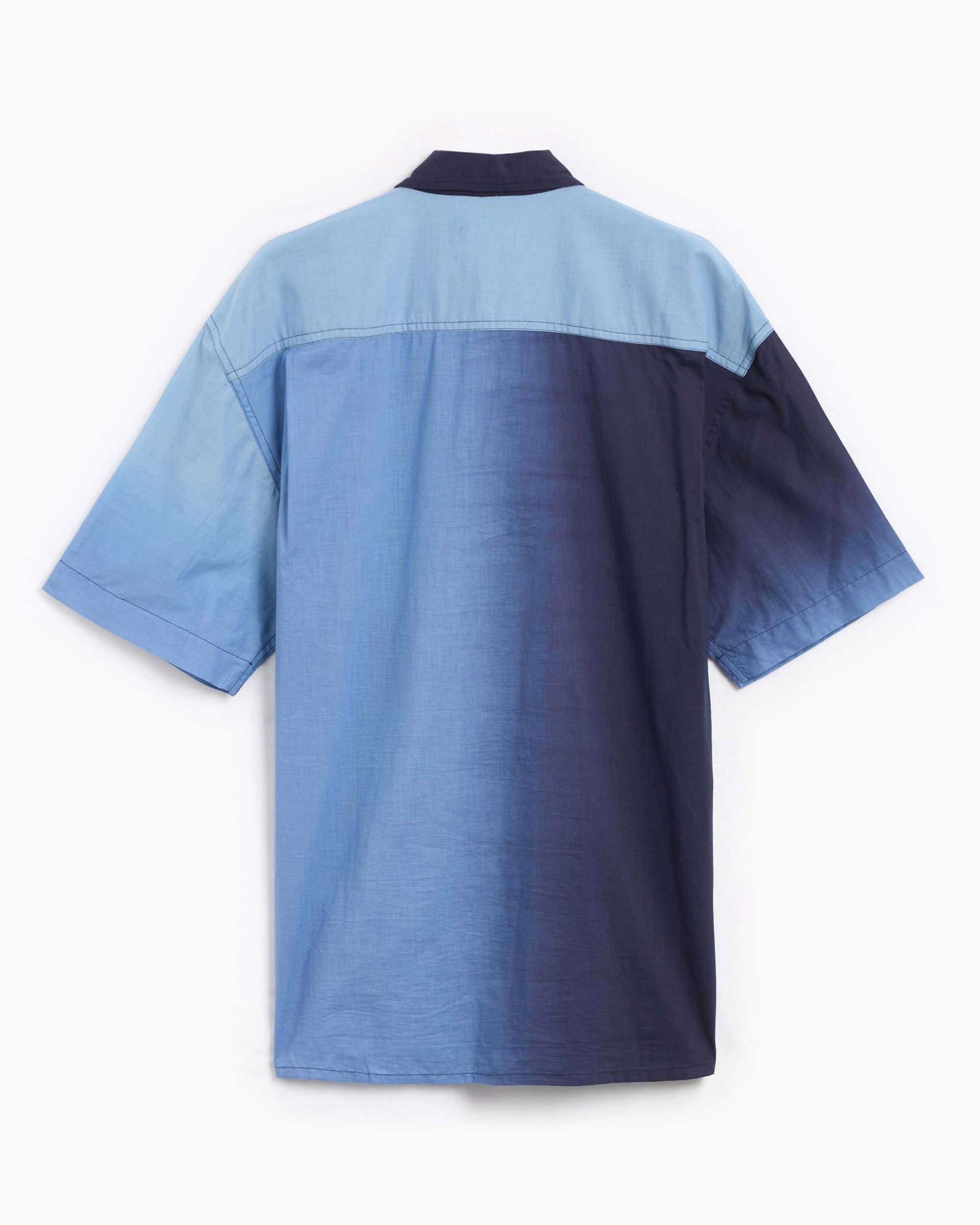 YMC Mitchum Men's Short Sleeve Shirt Blue P2WAX-BLUE| FOOTDISTRICT