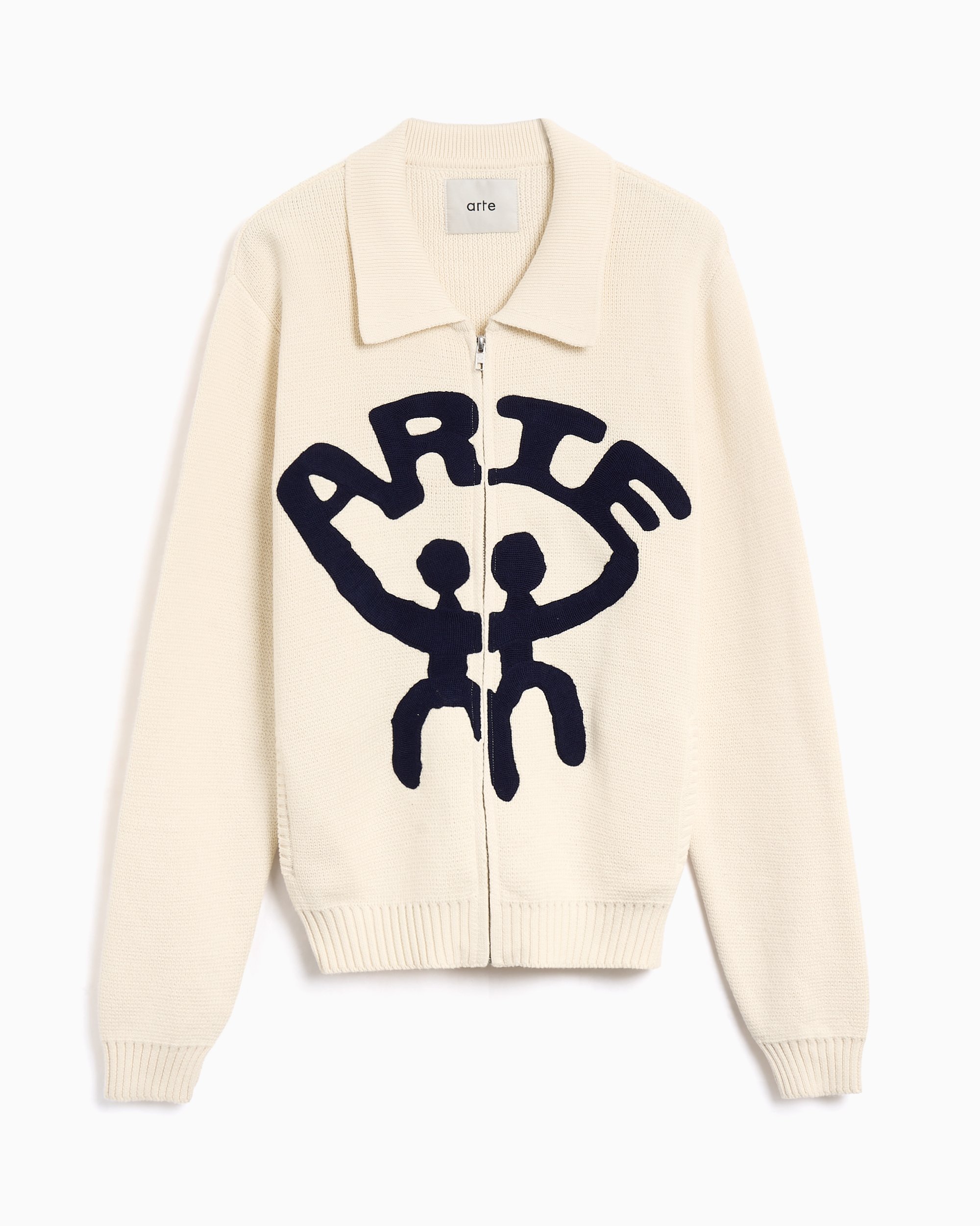 arte antwerpニットカーディガン　M Arte Antwerp All Together Cardigan Logo Men's Cardigan Beige AW25