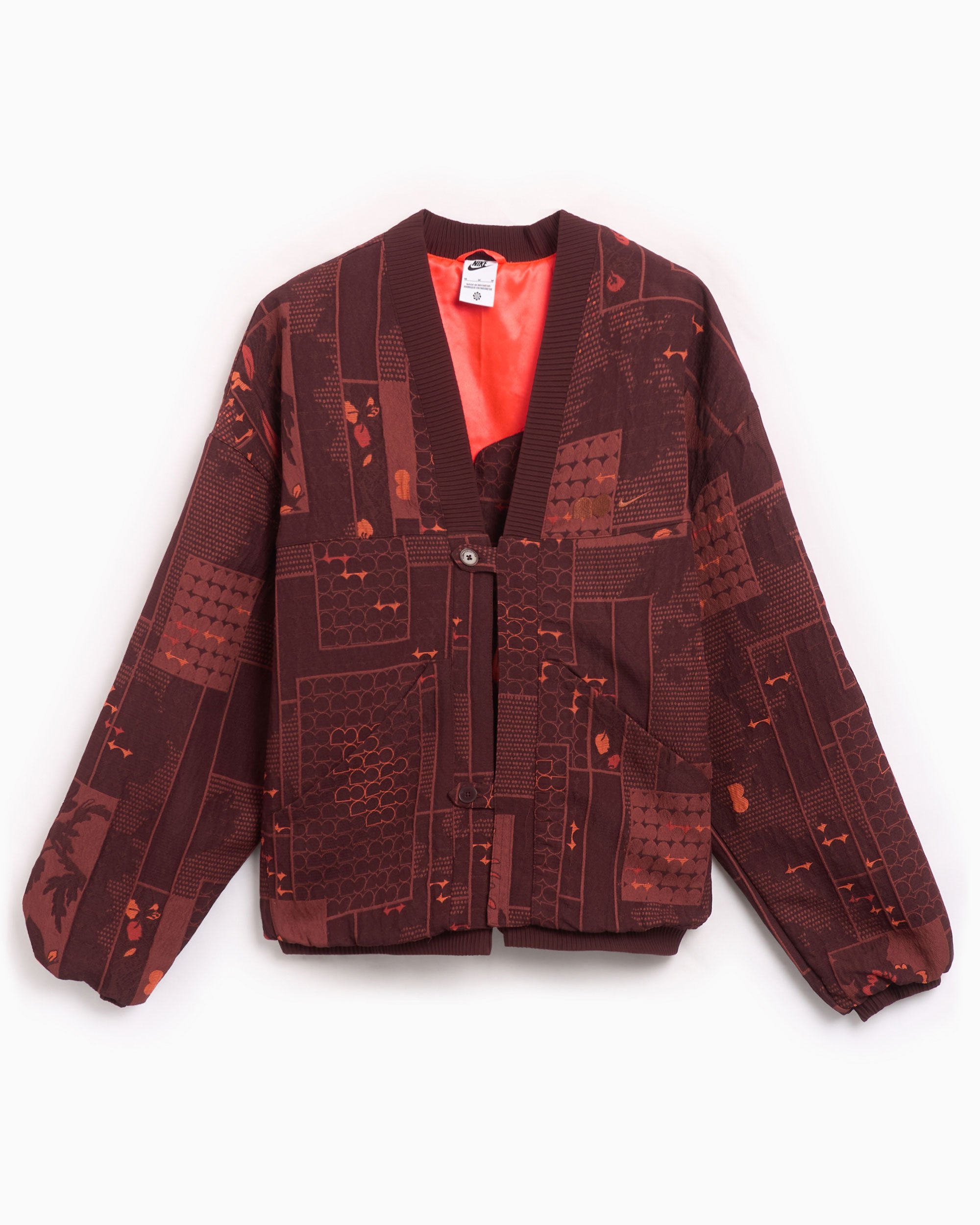 Nike Sportswear Naomi Osaka Women s Jacquard Jacket Burgundy FV7795 652 FOOTDISTRICT