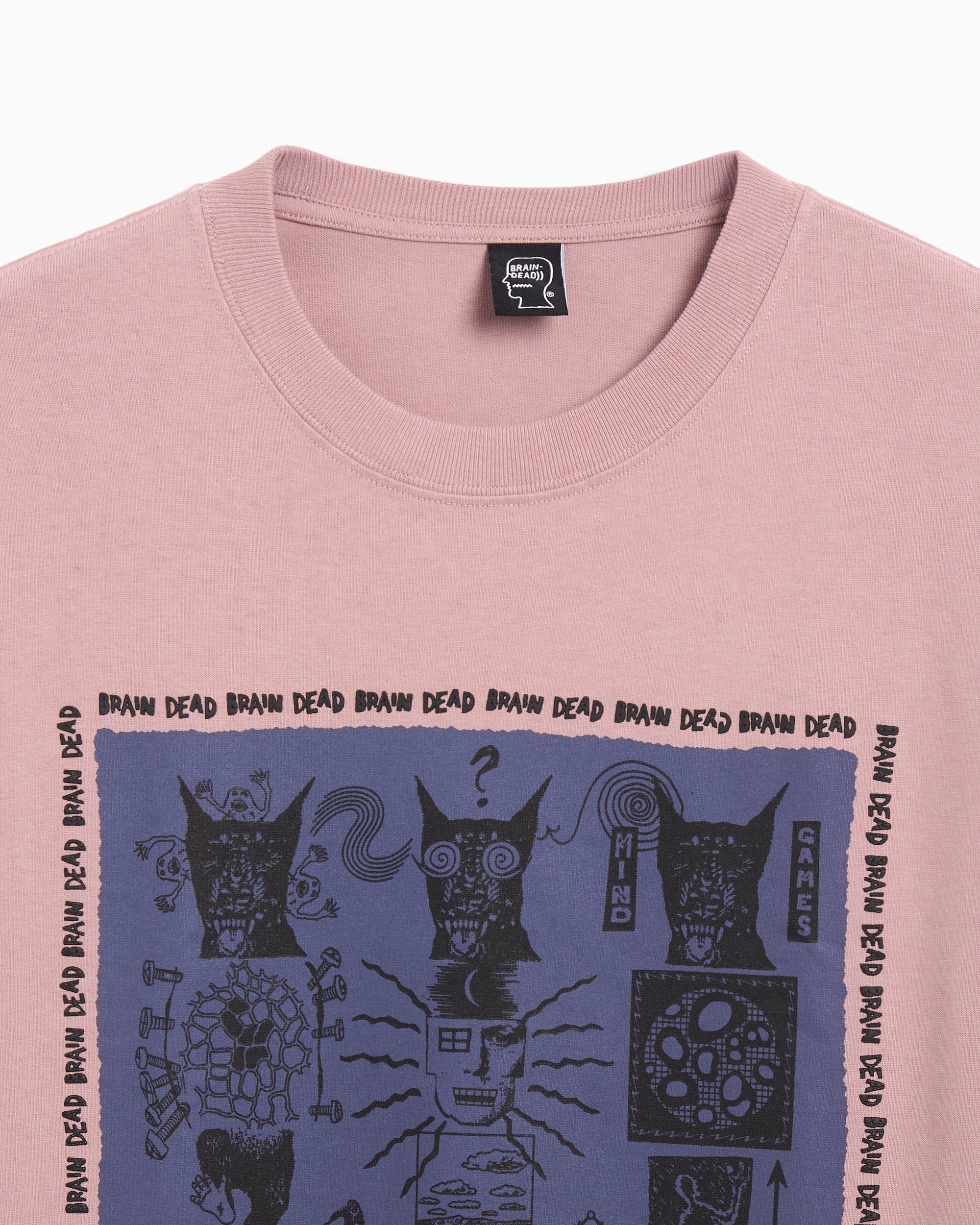 Brain Dead Mind Games Men's T-Shirt Pink S25T000044-MAU