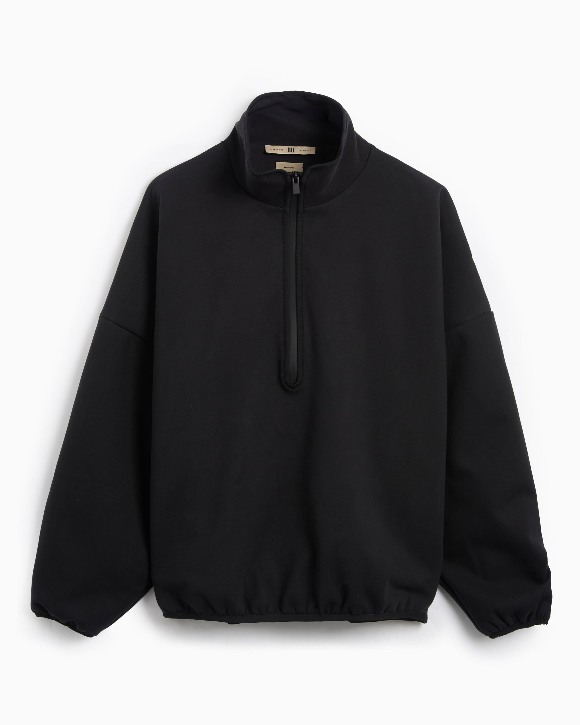 adidas Originals x Fear of God ATHLETICS Men s Suede Fleece Half Zip Sweatshirt Black IS5318 FOOTDISTRICT