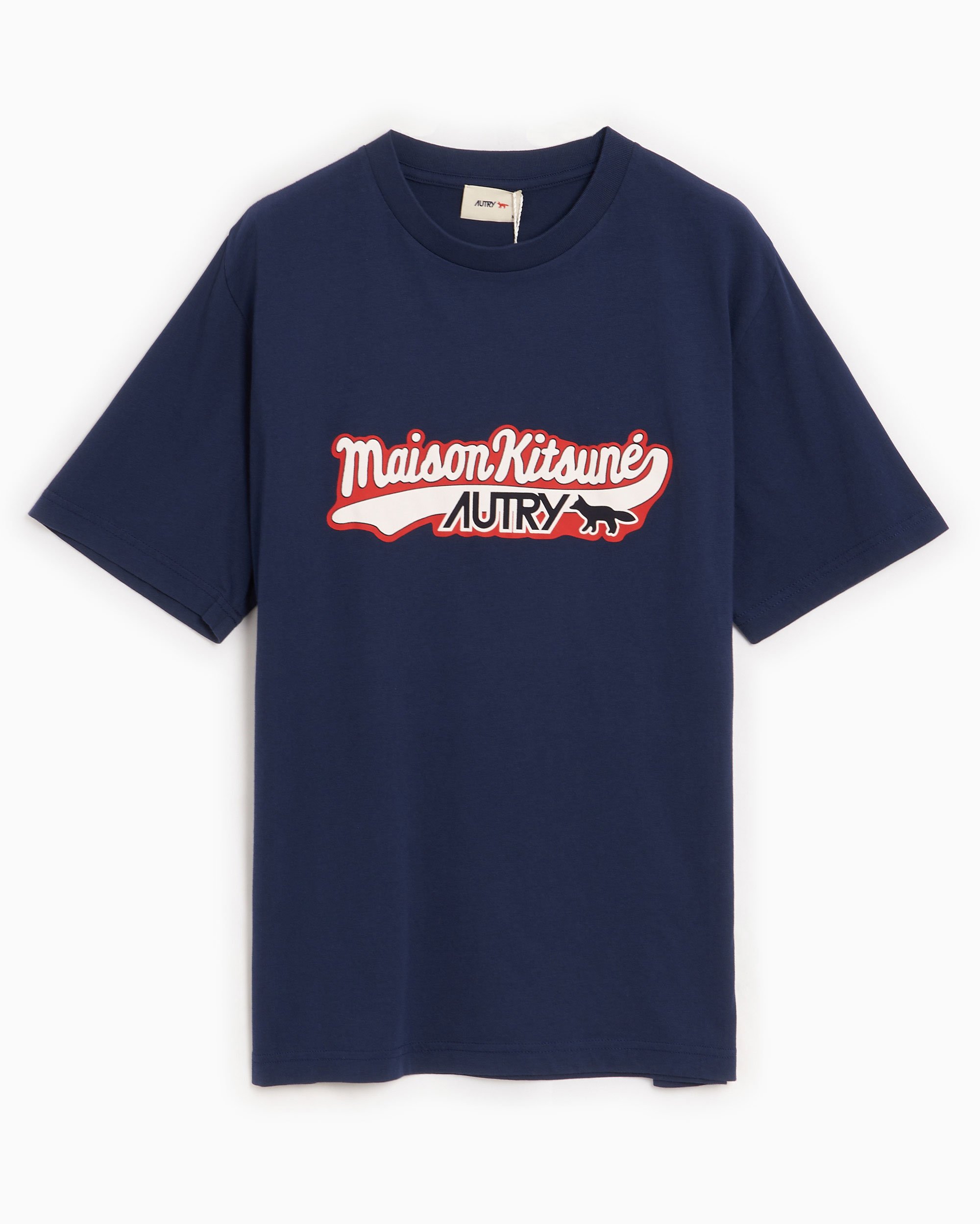 Autry x Maison Kitsuné Varsity Logo Men's T-Shirt Blue