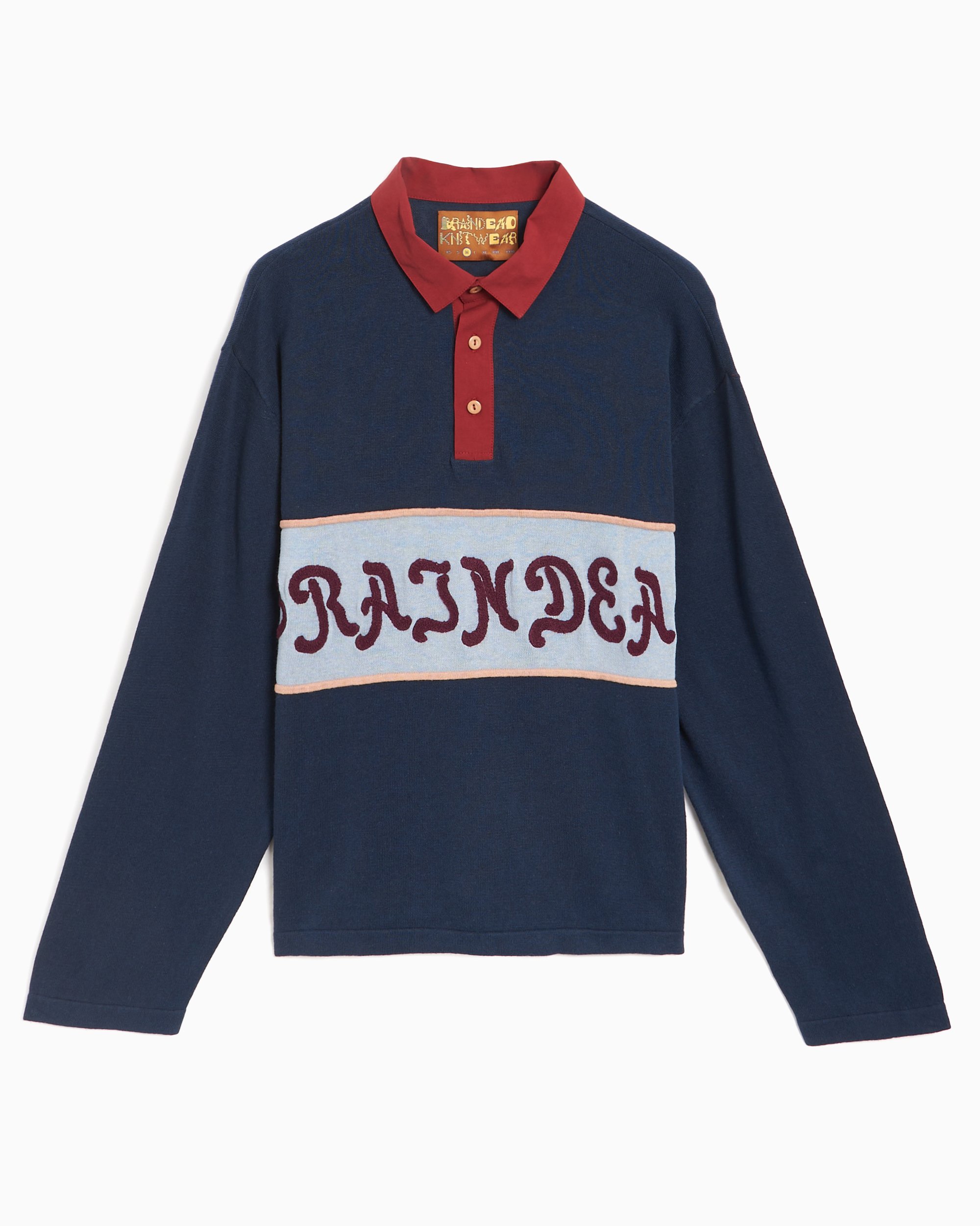 Brain Dead Lifted Men's Stripe Long Sleeve Rugby Sweater