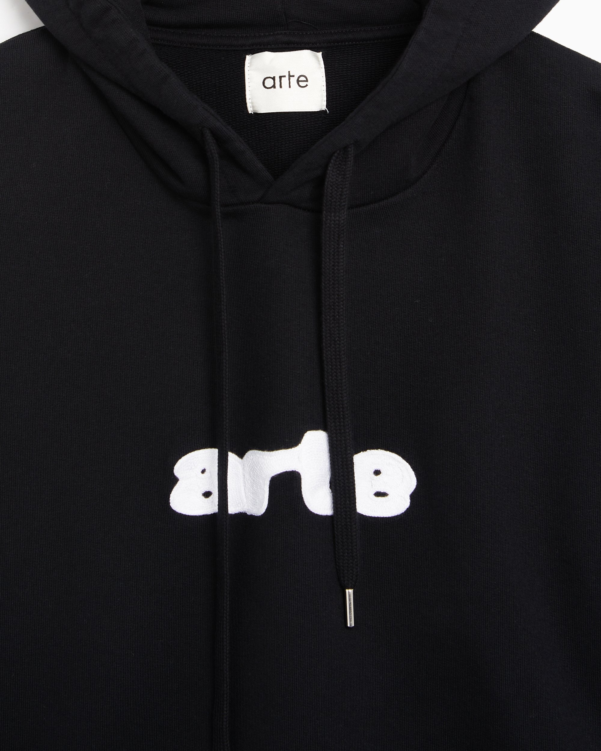【最安値に挑戦】 Arte Antwerp AW24-138H Black Hoodie Men's Logo Embroidery トップス