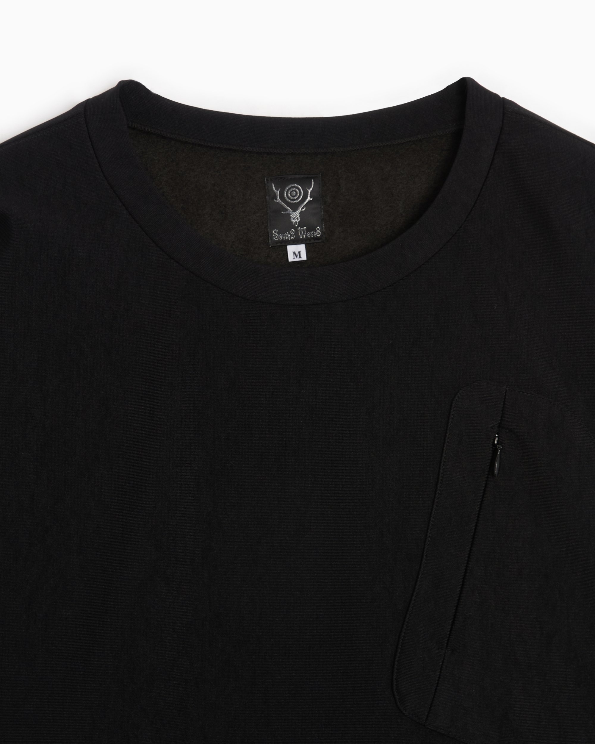 South2 West8 Men's Zipped Pocket Fleece Long Sleeve T-Shirt