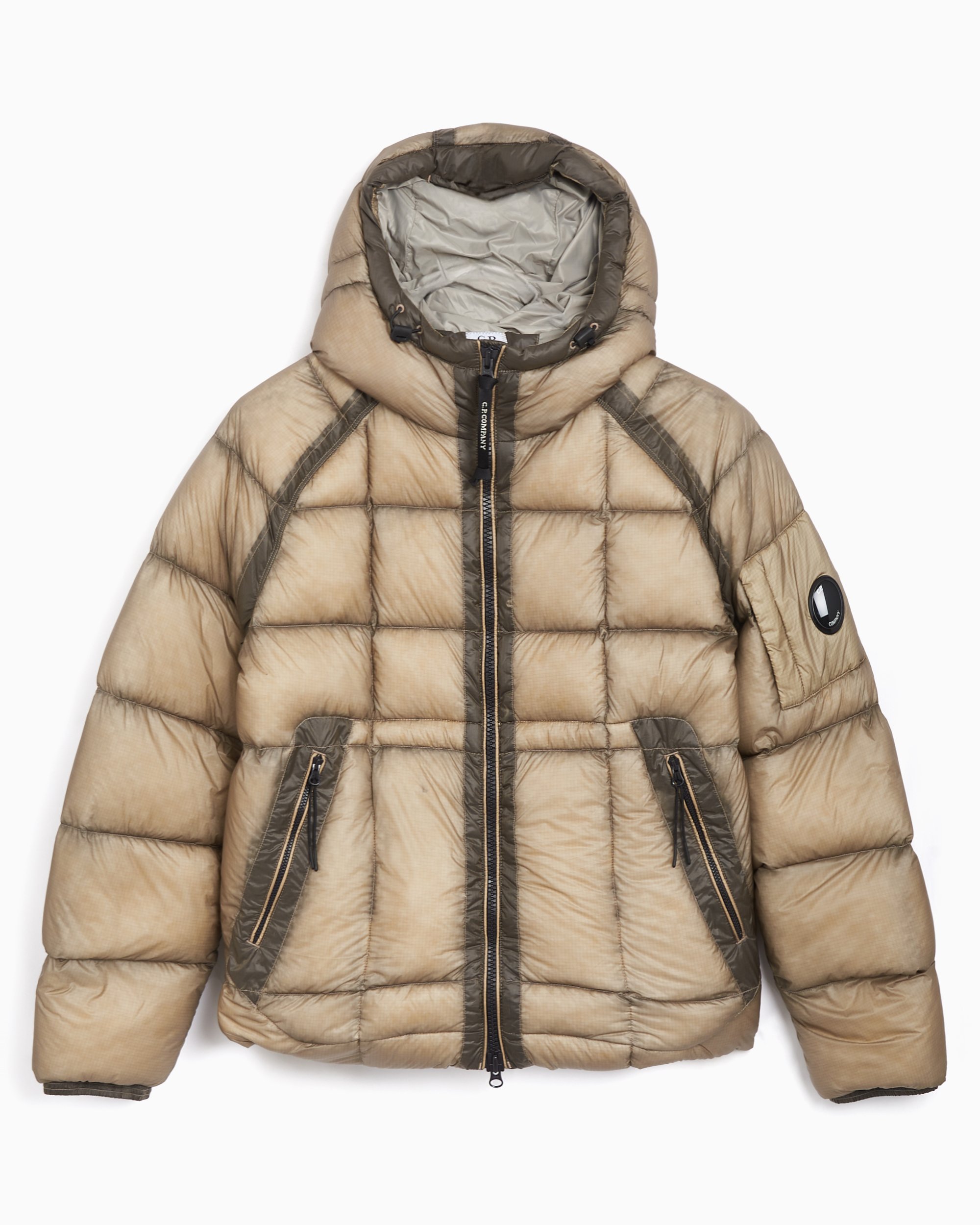 CP Company Men s D.D. Shell Hooded Medium Down Jacket Beige 17CMOW210A006099A 327 FOOTDISTRICT