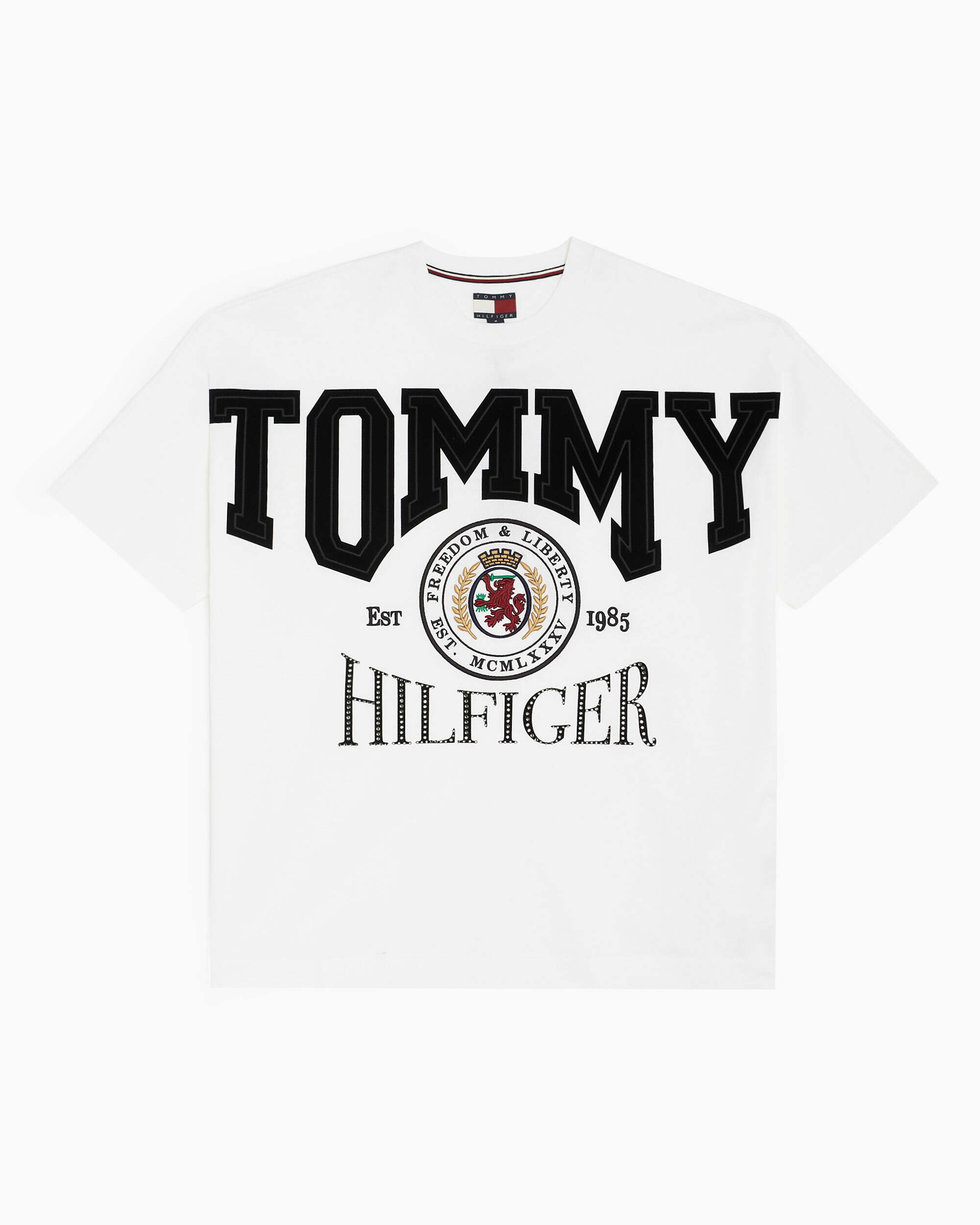 Tommy Hilfiger FOOTDISTRICT T-Shirt Festive Men\'s at White MW0MW21979-YBR| Boxy Buy Online