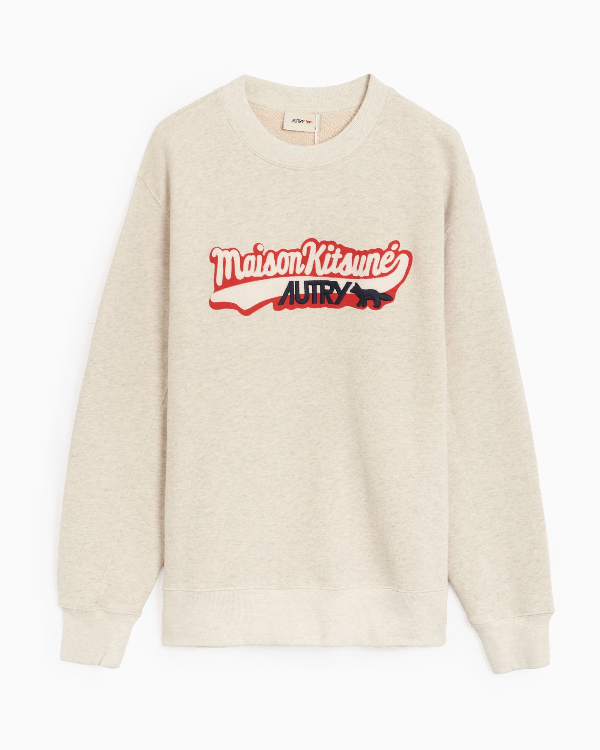 Autry x Maison Kitsuné Varsity Logo Men's Sweatshirt Beige