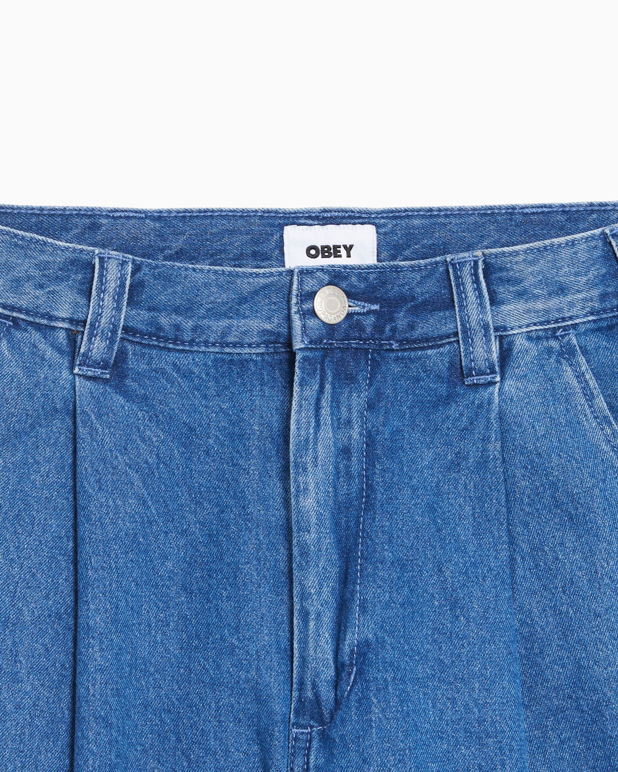 OBEY Clothing Oliver Men's Denim Pleated Pants Blue