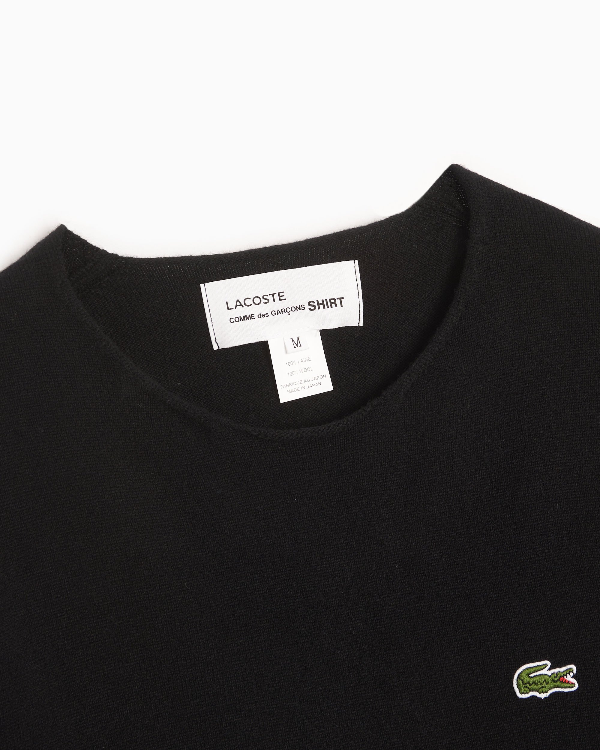 Comme Des Garçons Shirt x Lacoste Men's Knit Sweater Black Comme Des Garçons Shirt x Lacoste Men's Knit Sweater Black