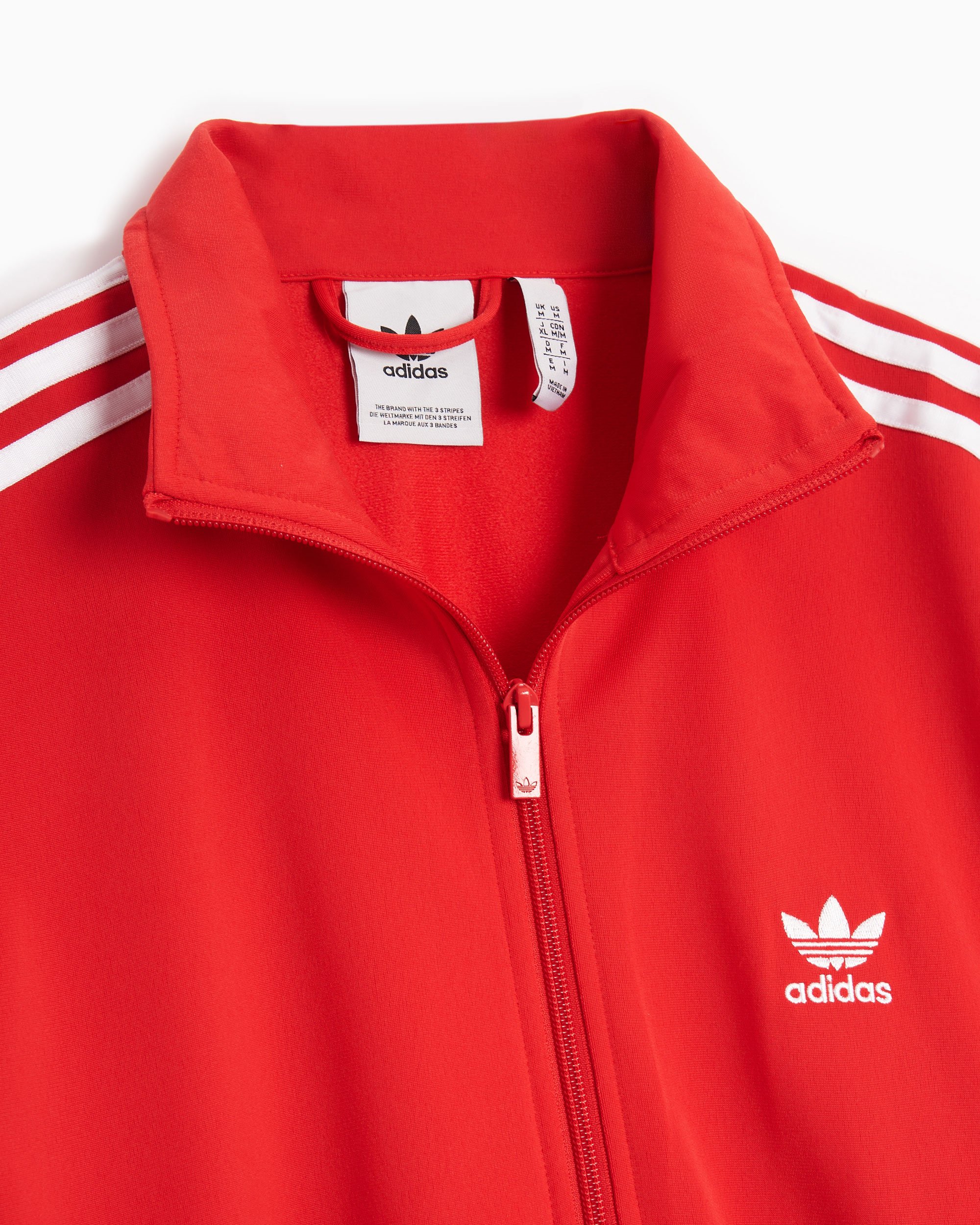 Adidas men's superstar jacket red  white stripes shop