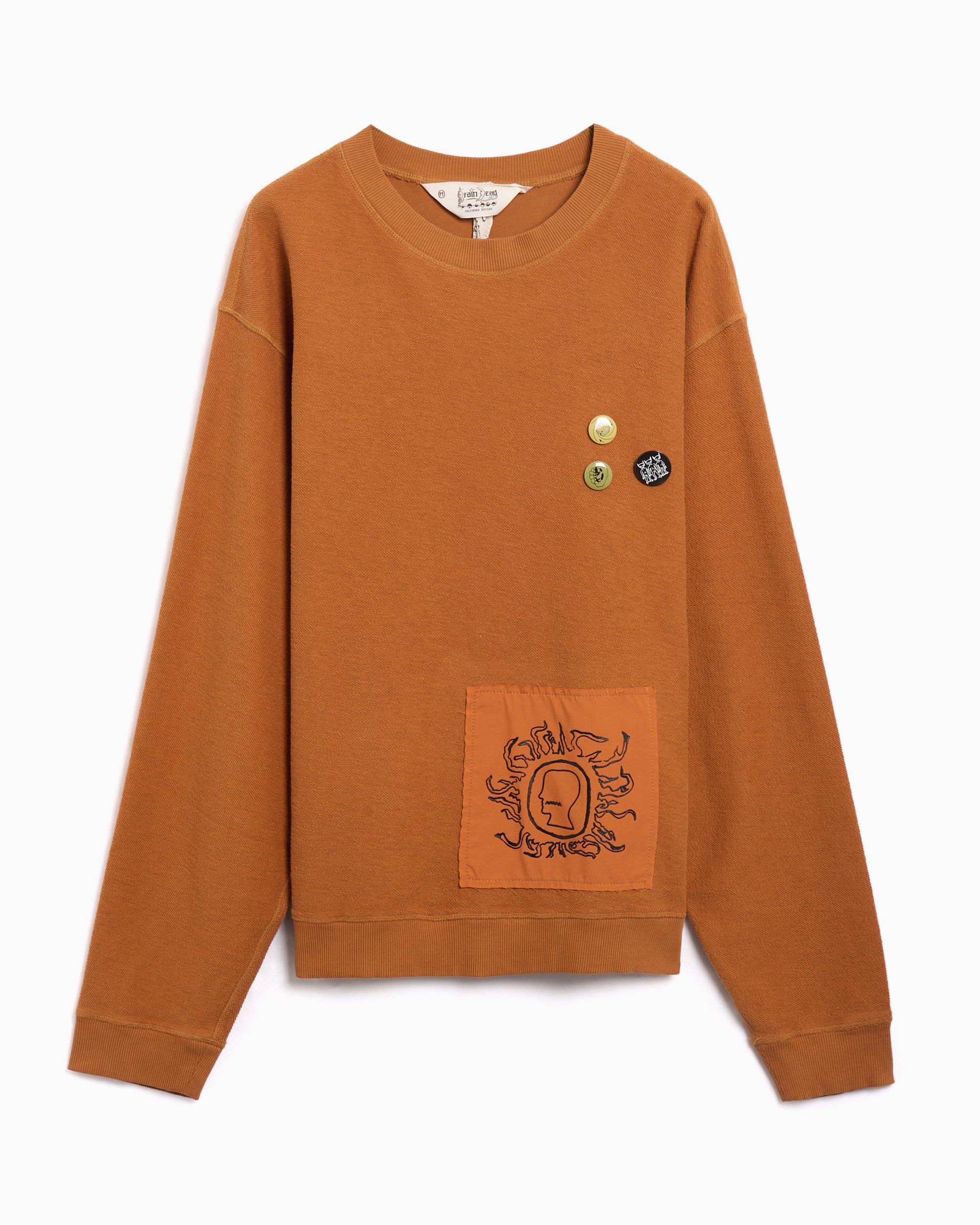 Brain Dead Gargoyle Graphic Men's Sweatshirt Orange BDF25T100045