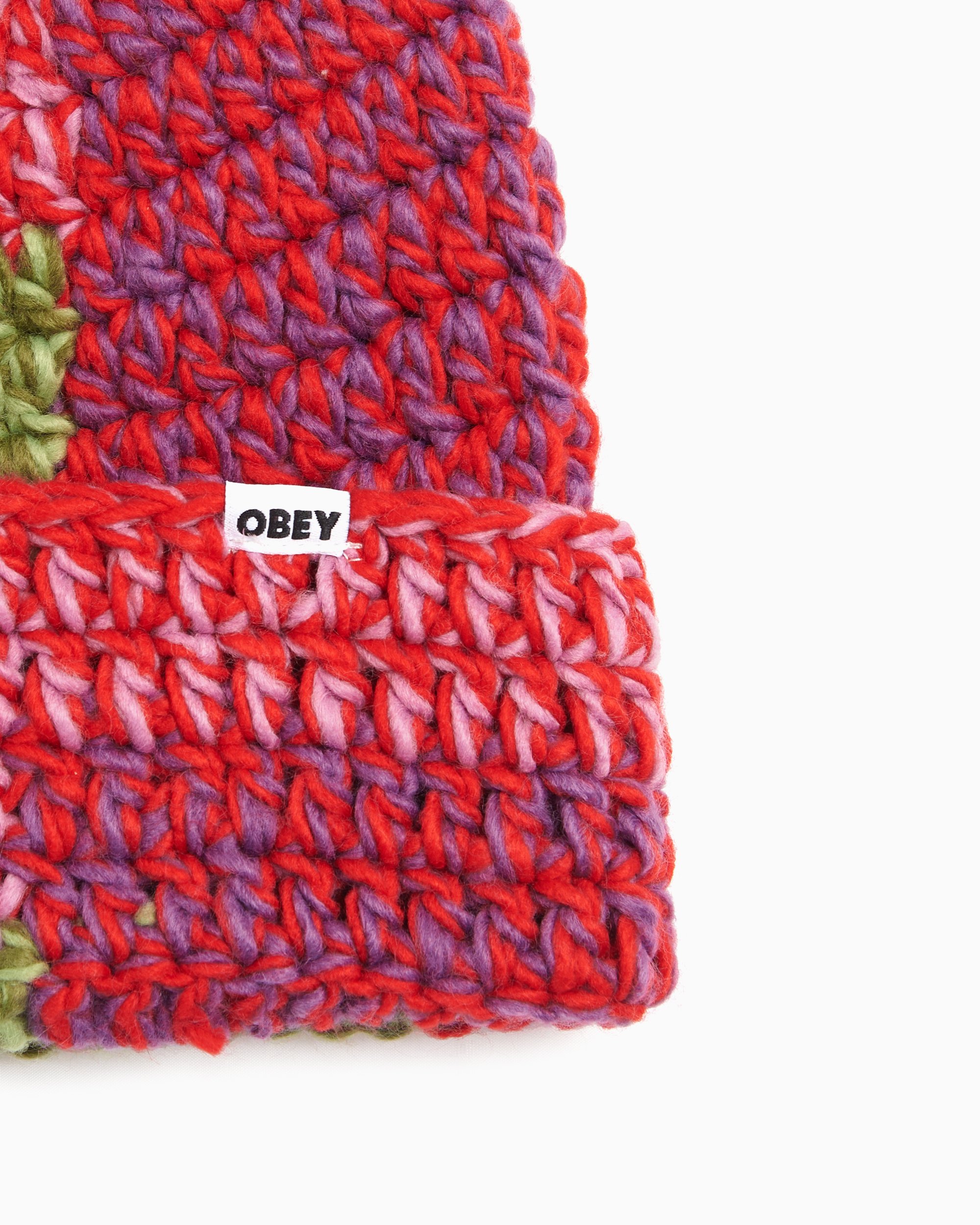 OBEY Clothing Patch Unisex Ribbed Beanie Red 100030231 RDM FOOTDISTRICT