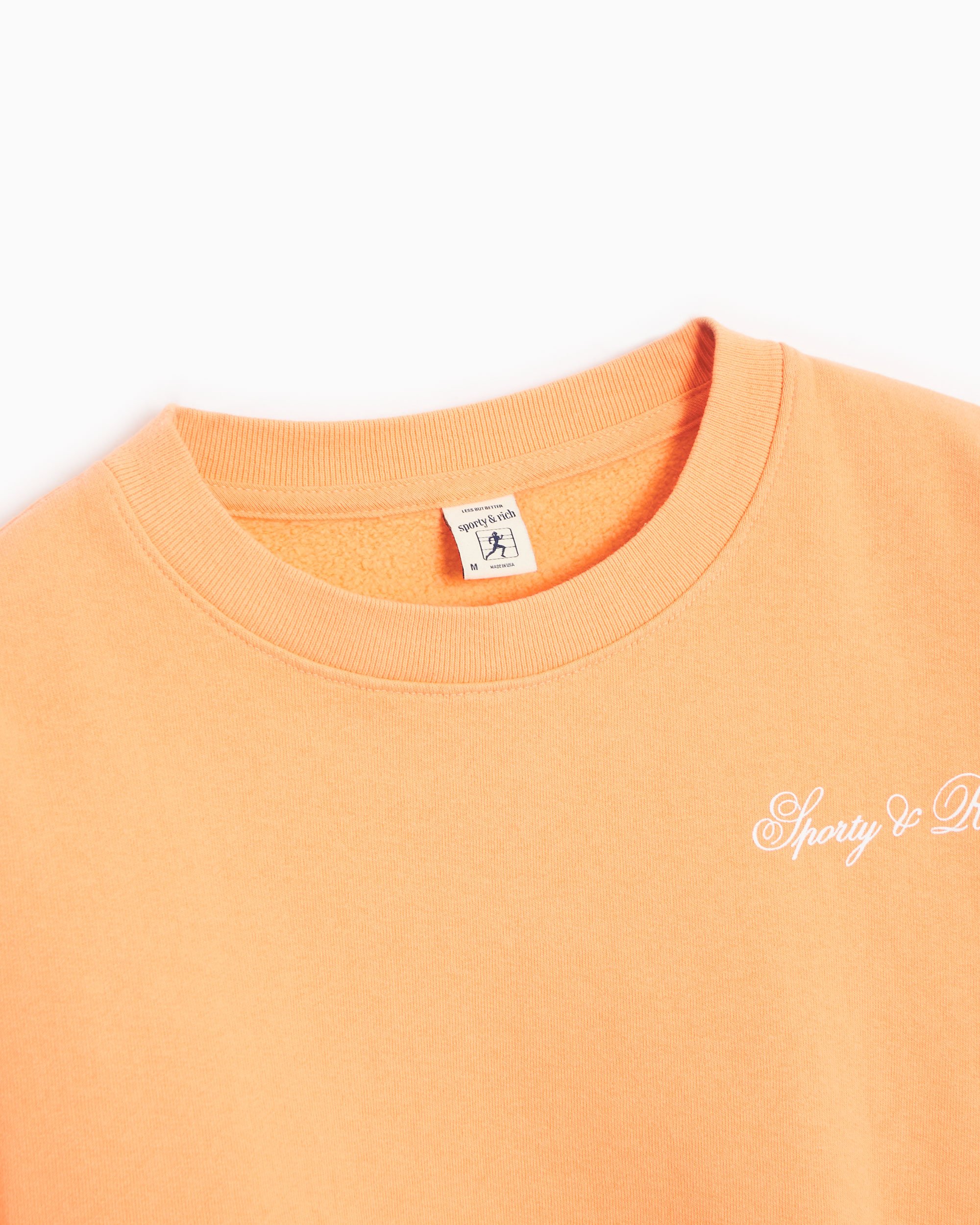 Sporty & Rich Cursive Logo Cropped Women's Sweatshirt Orange