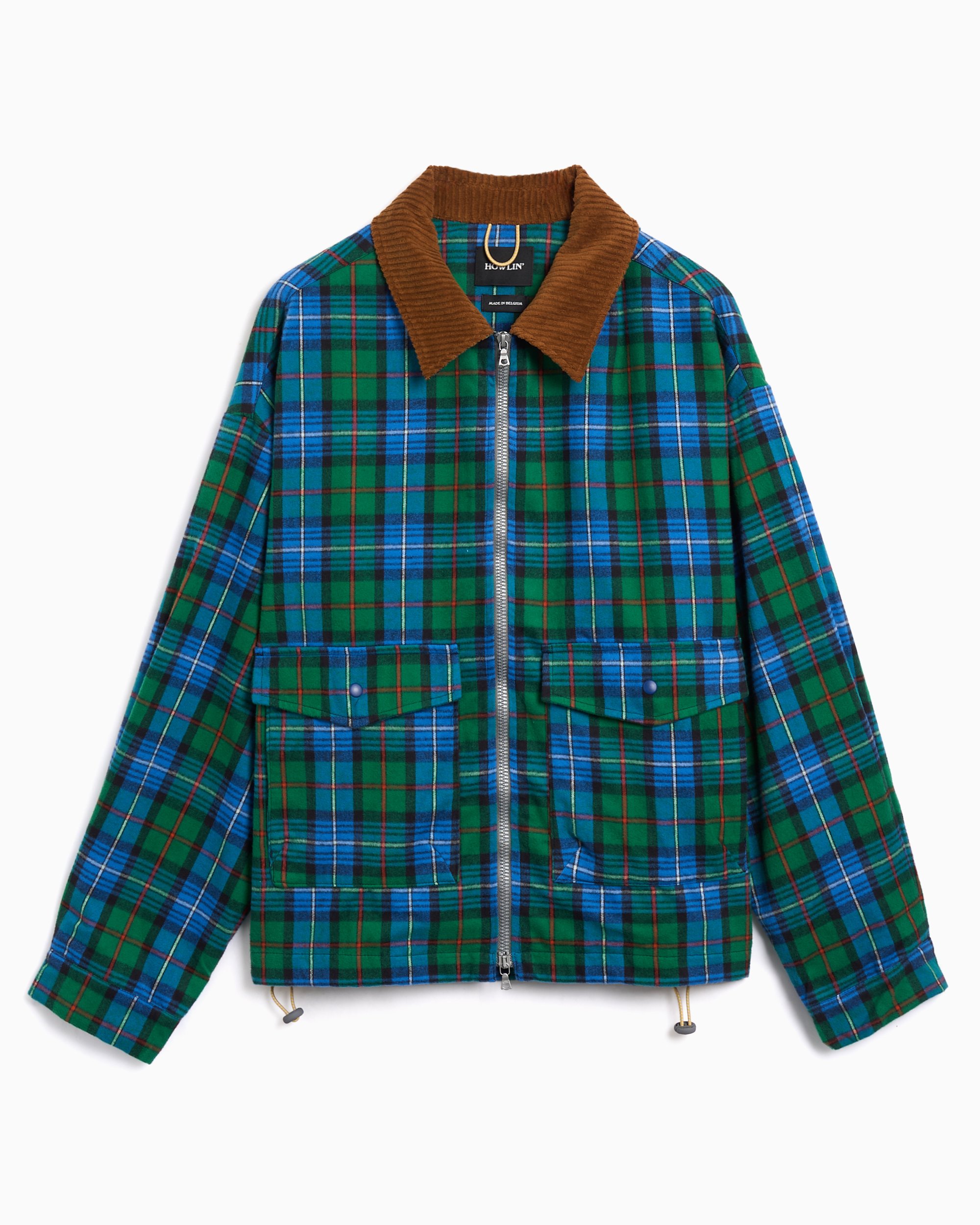 Howlin' Swing Plaid Boxy Men's Light Jacket Blue, Green Boxy