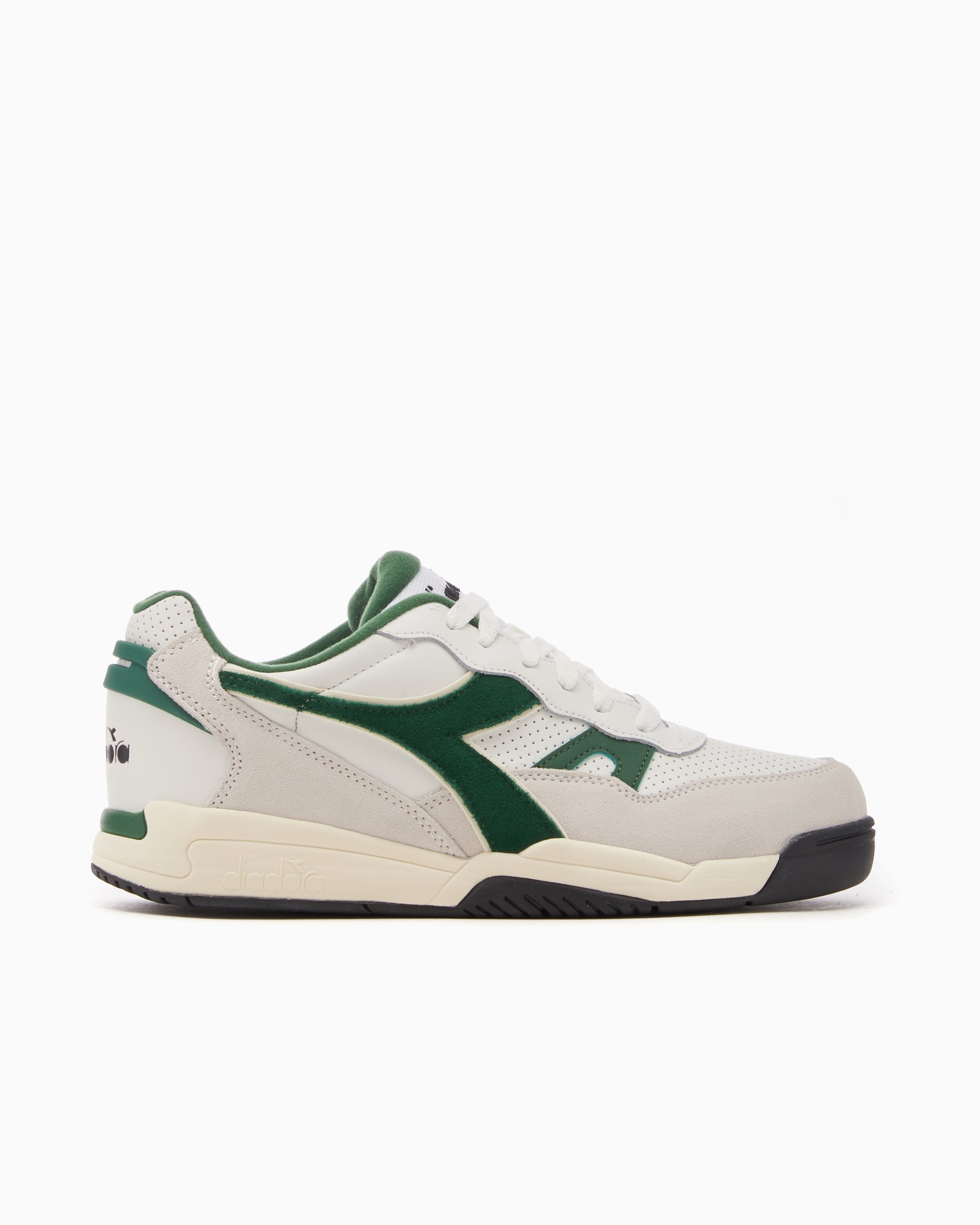DIADORA MO-16 ホワイト+グリーン 26.5 TRAINER Leather sneakers