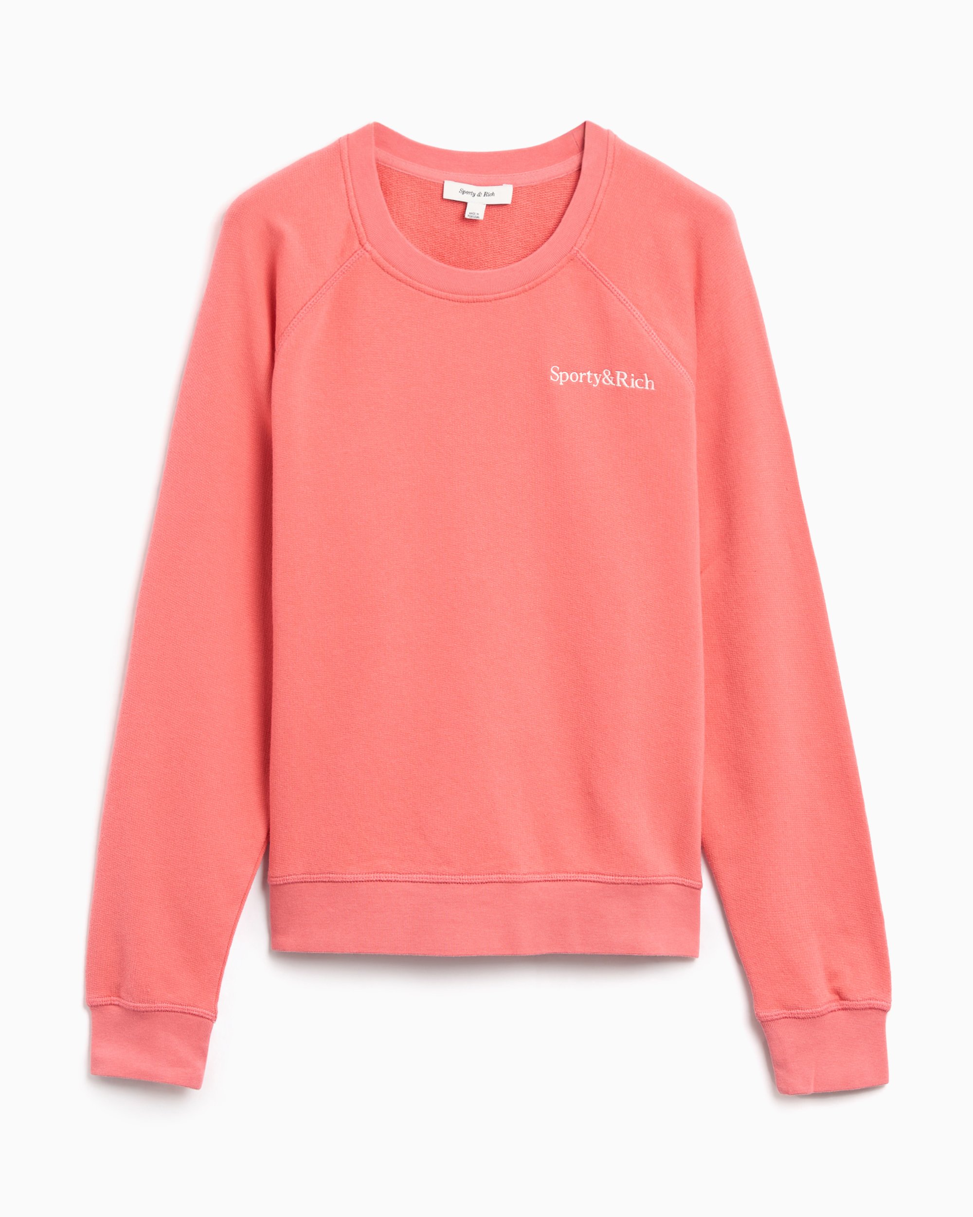 Sporty Rich Serif Logo Soft Unisex Sweatshirt Rosa WS047S402SC FOOTDISTRICT