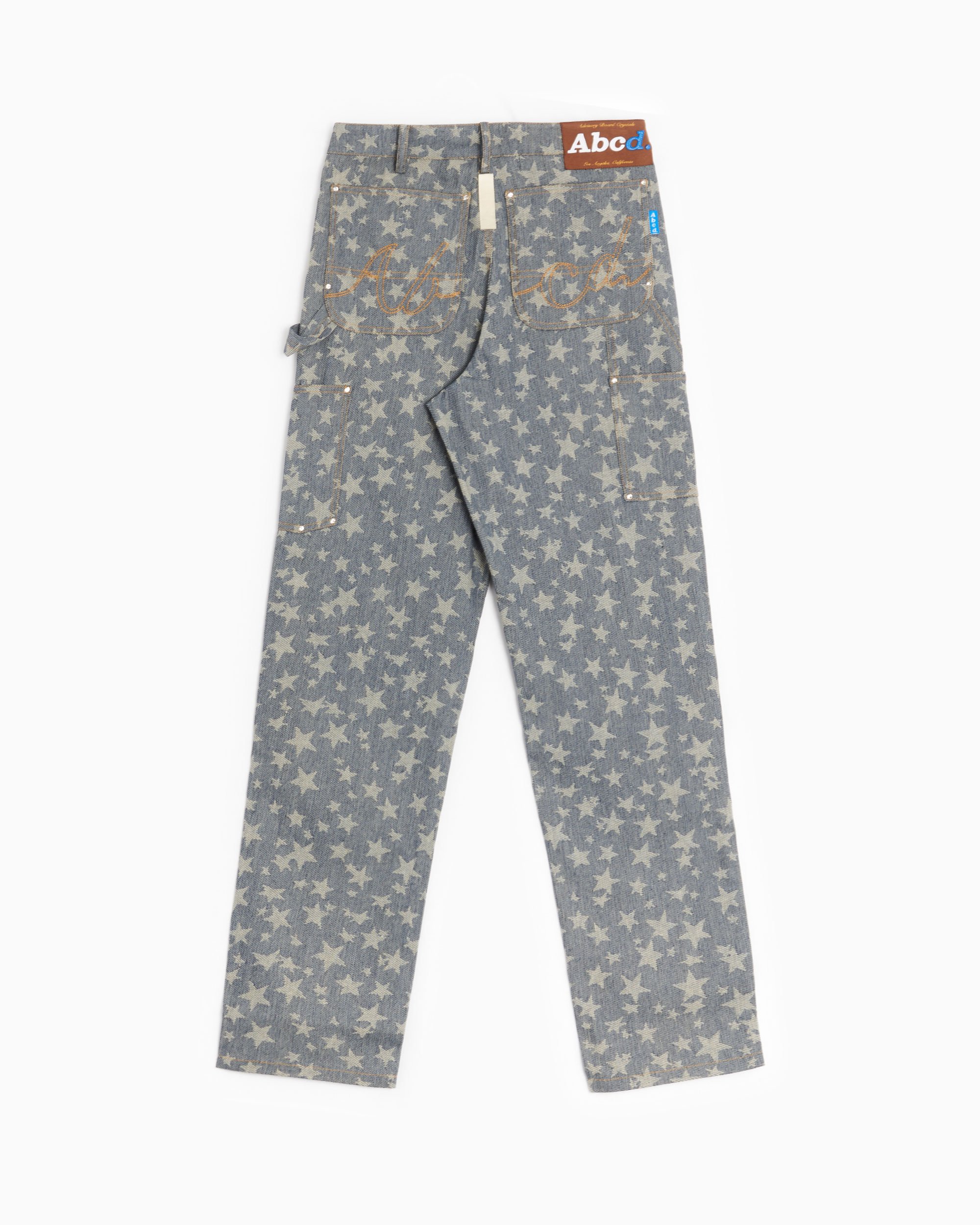 Abc. Crystal Rivet Men's Double Knee Pants Blue