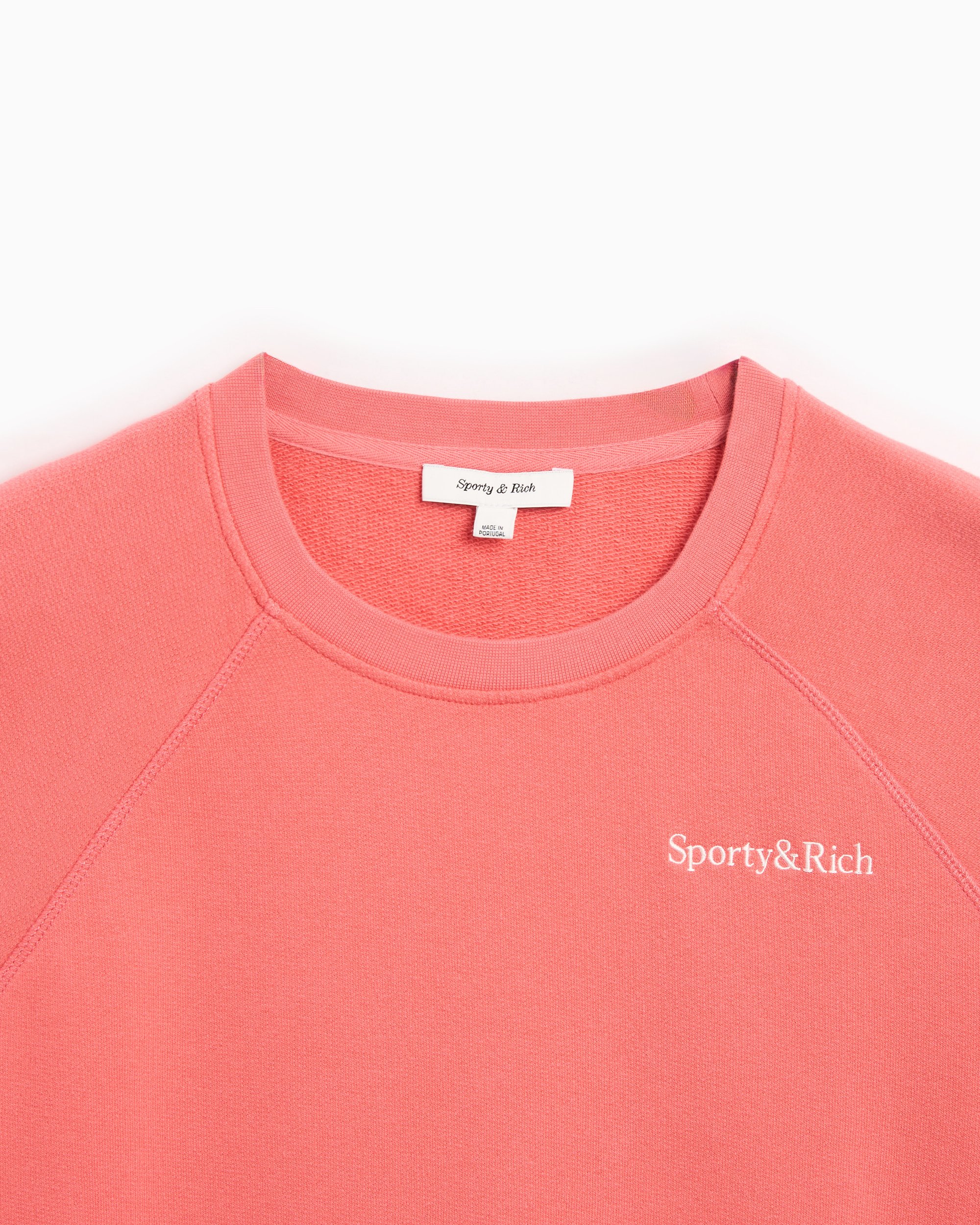 Sporty Rich Serif Logo Soft Unisex Sweatshirt Pink WS047S402SC FOOTDISTRICT