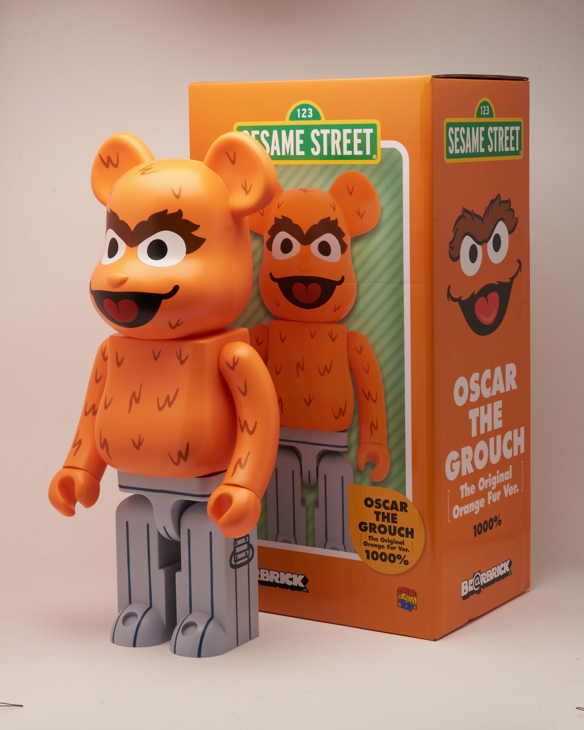 Medicom Toy Be@rbrick Oscar The Grouch The Original 1000% Orange