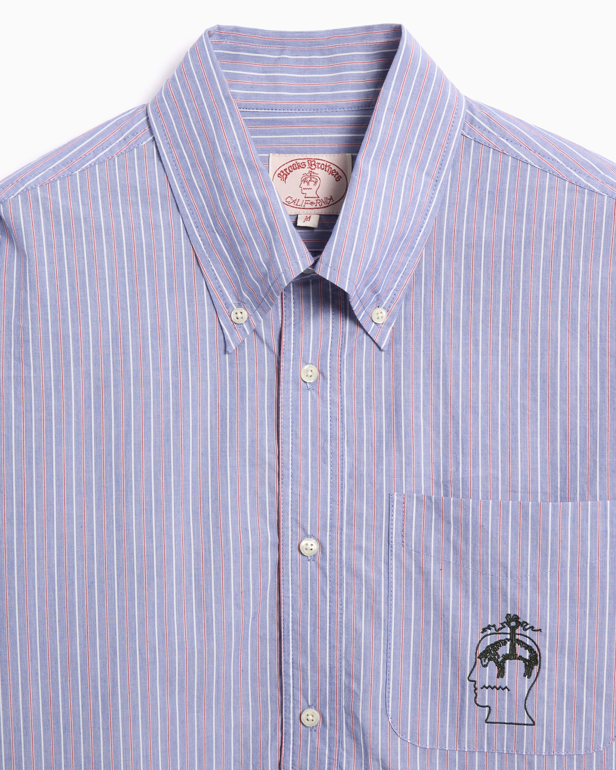 Brain Dead Brooks Brothers Half Placket Oxford Striped Men's